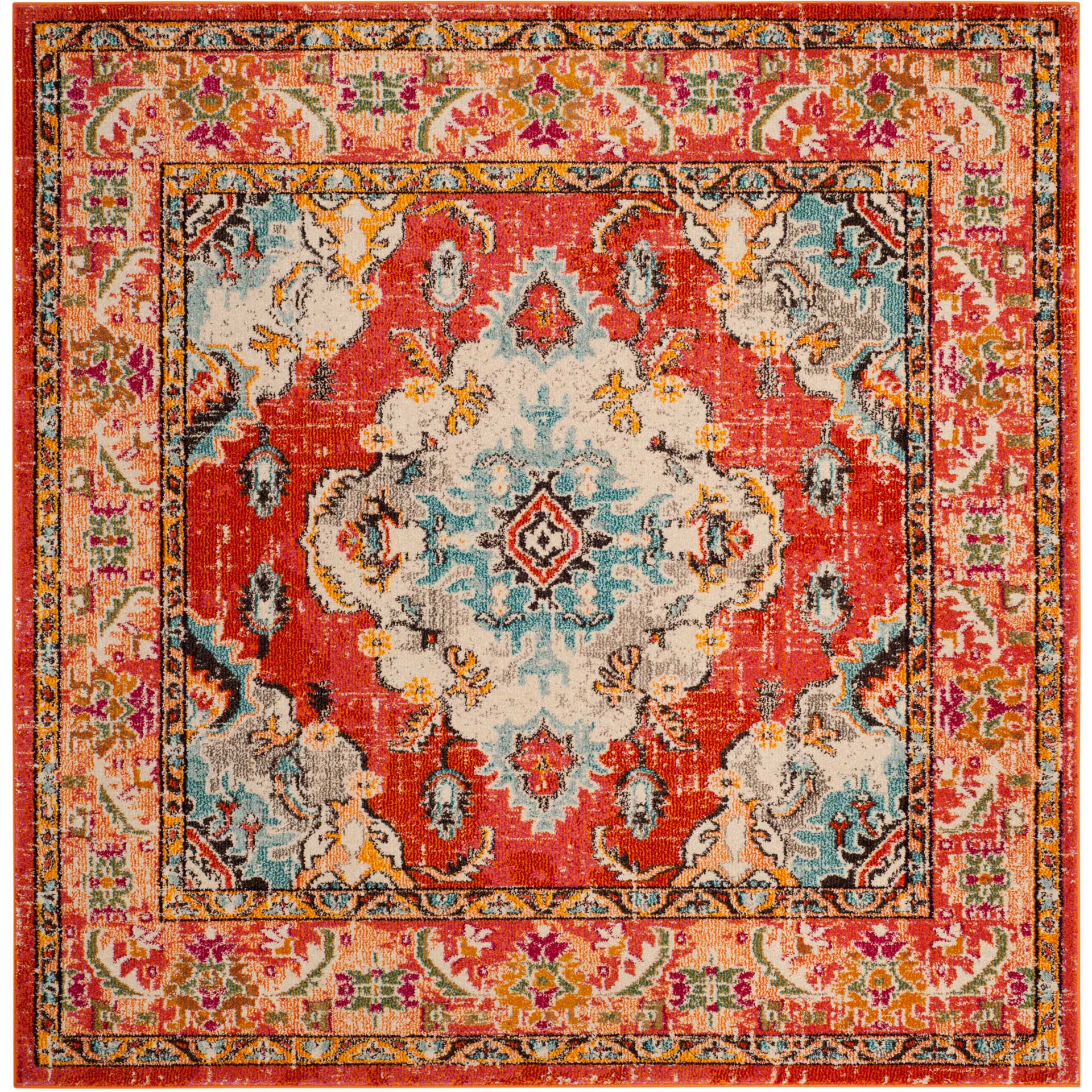 Monaco Orange/Light Blue Area Rug - Image 2
