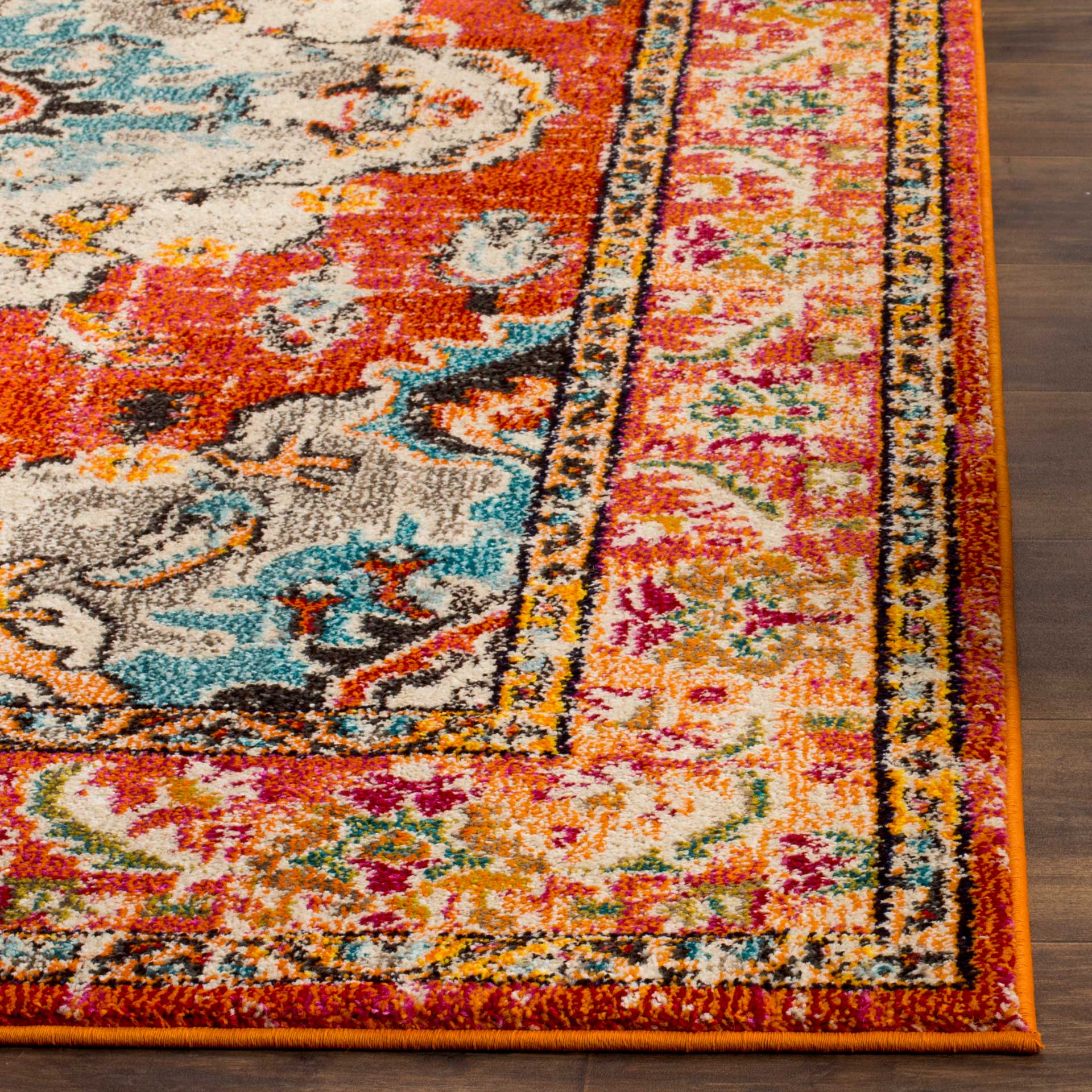 Monaco Orange/Light Blue Area Rug - Image 5