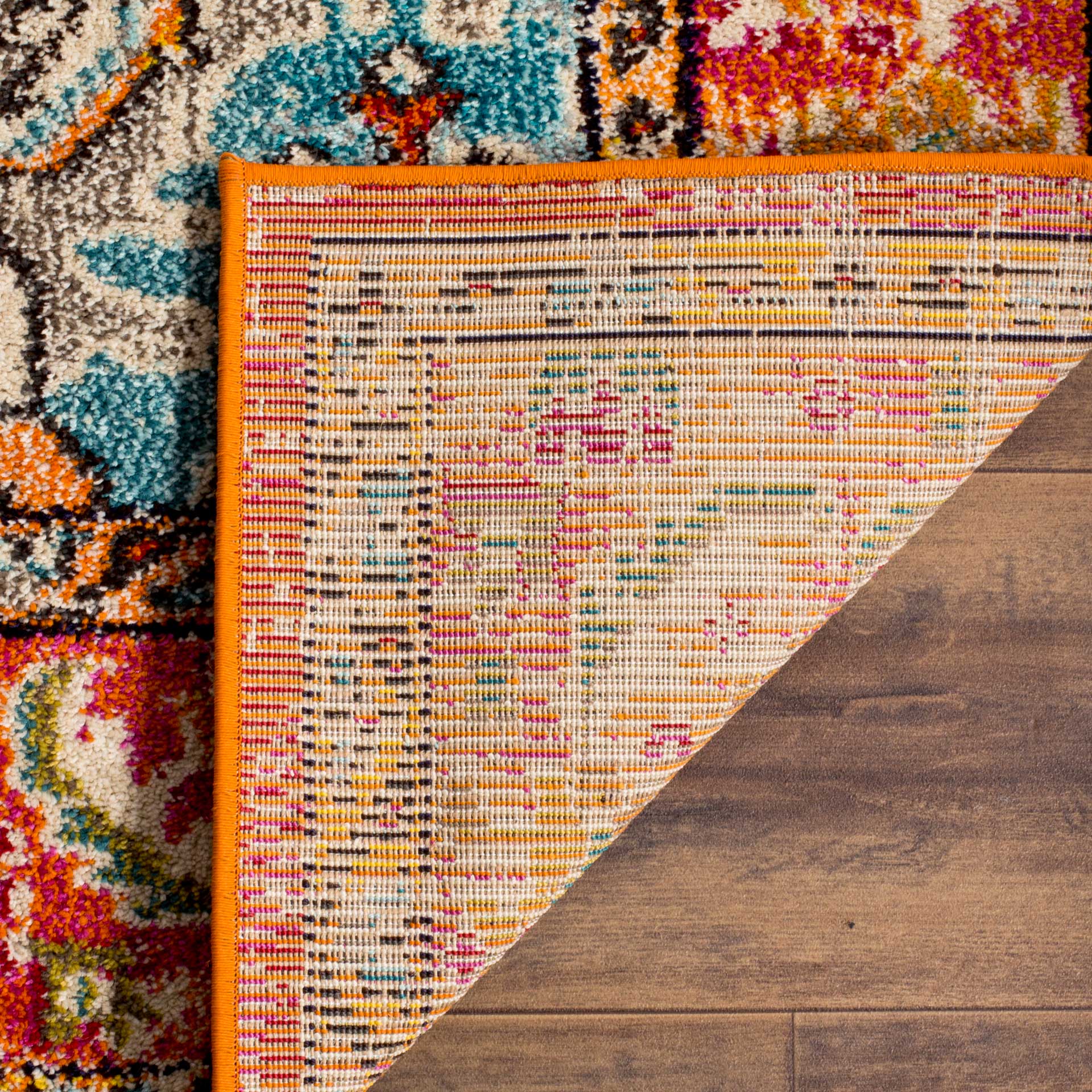 Monaco Orange/Light Blue Area Rug - Image 6