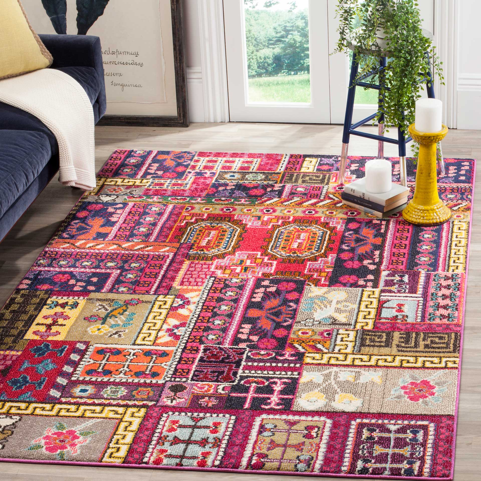 Monaco Patchwork Pink/Multi Area Rug - Image 5