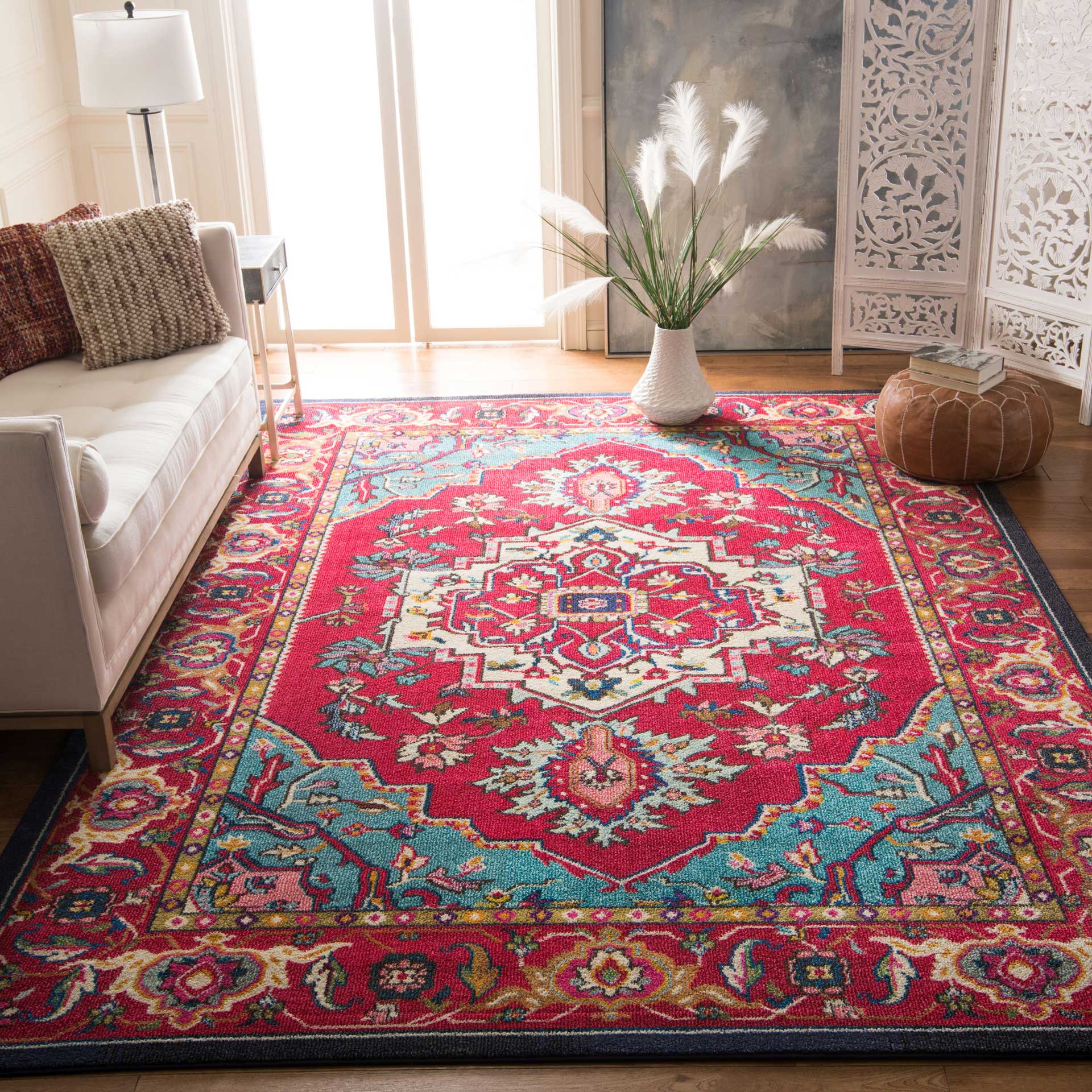 Monaco Red/Turquoise Area Rug - Image 10