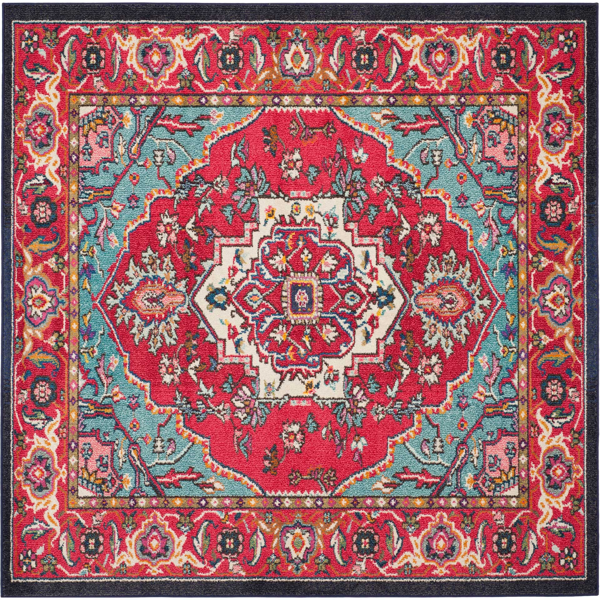Monaco Red/Turquoise Area Rug - Image 3
