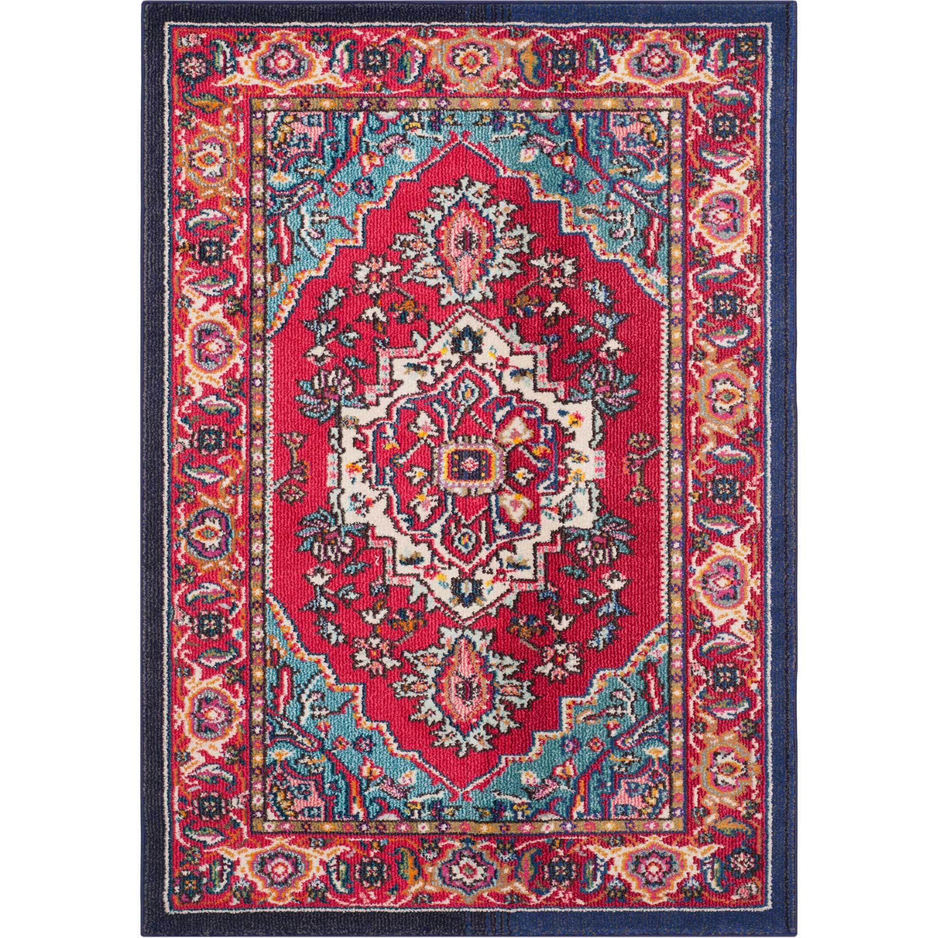 Monaco Red/Turquoise Area Rug - Image 5