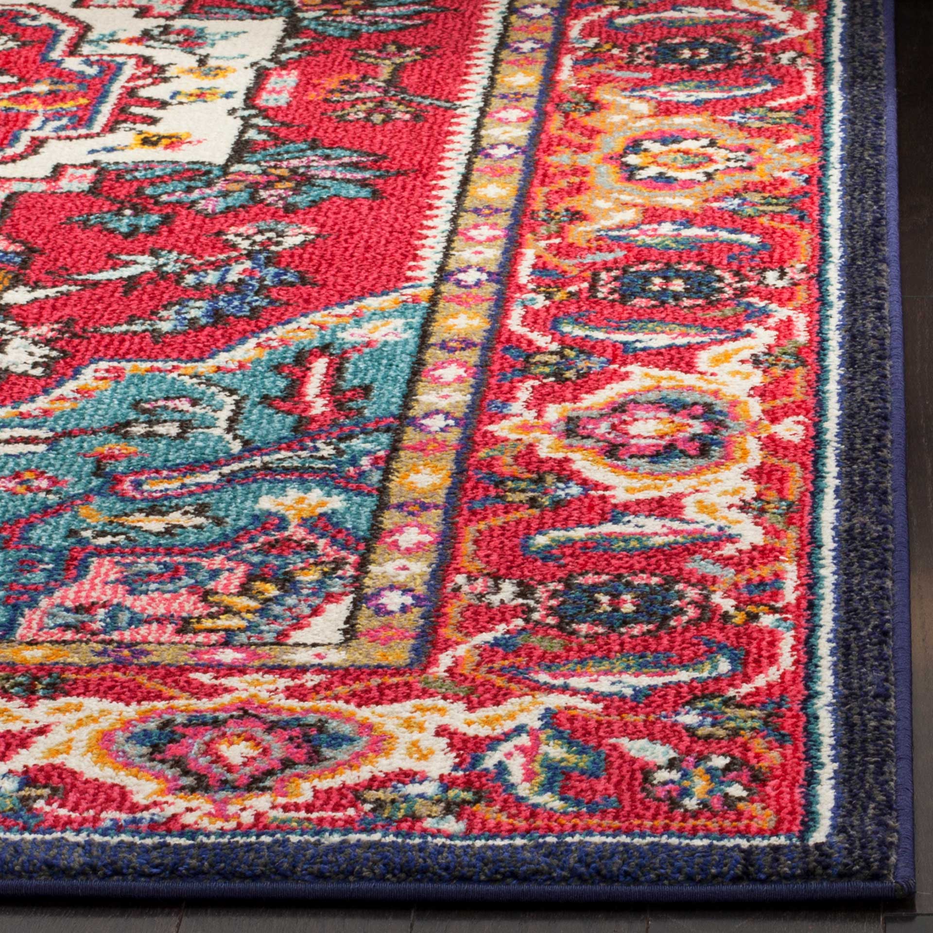 Monaco Red/Turquoise Area Rug - Image 9