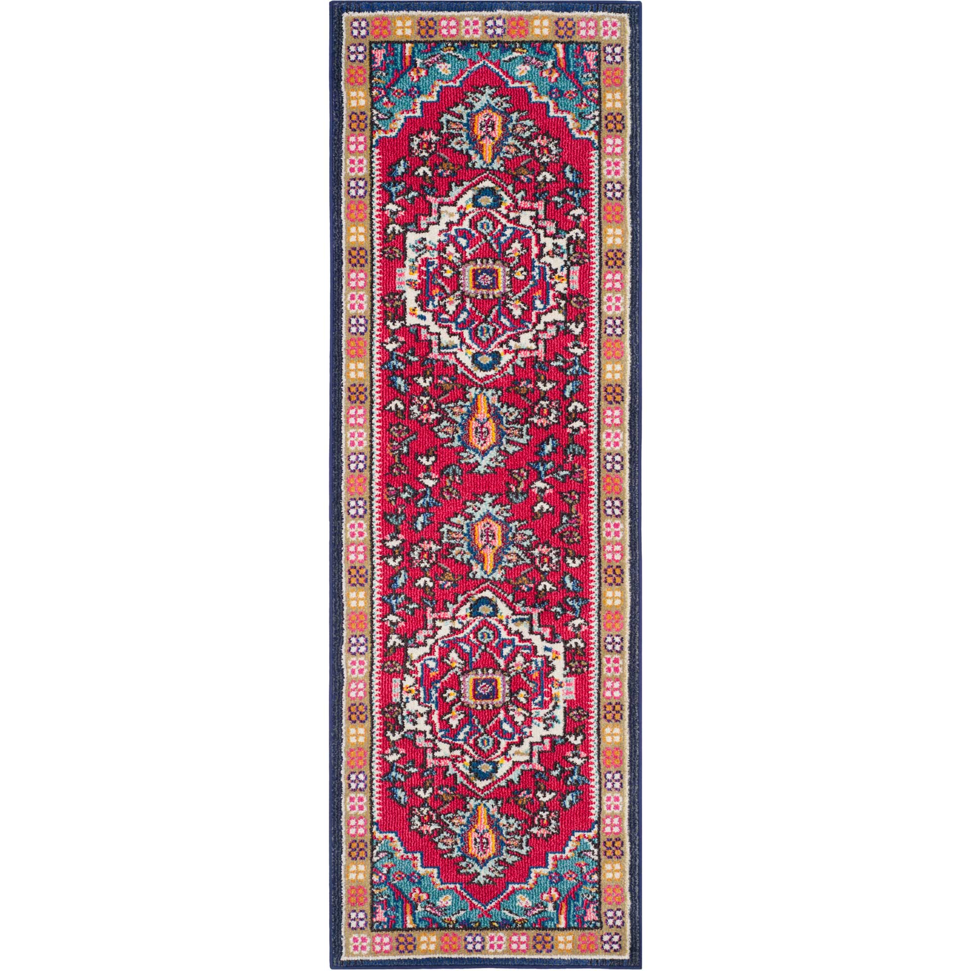 Monaco Red/Turquoise Runner Rug - Image 2