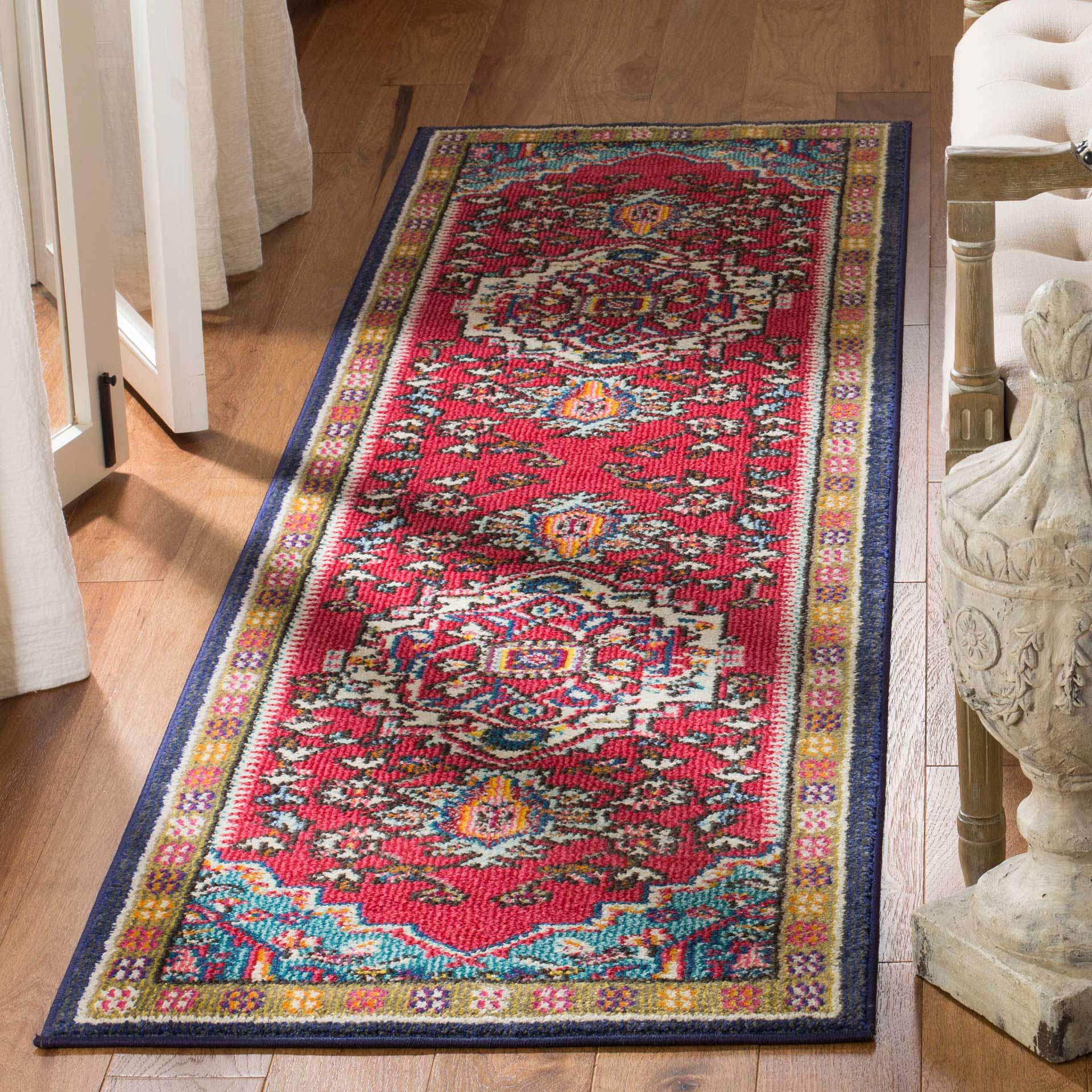 Monaco Red/Turquoise Runner Rug - Image 4