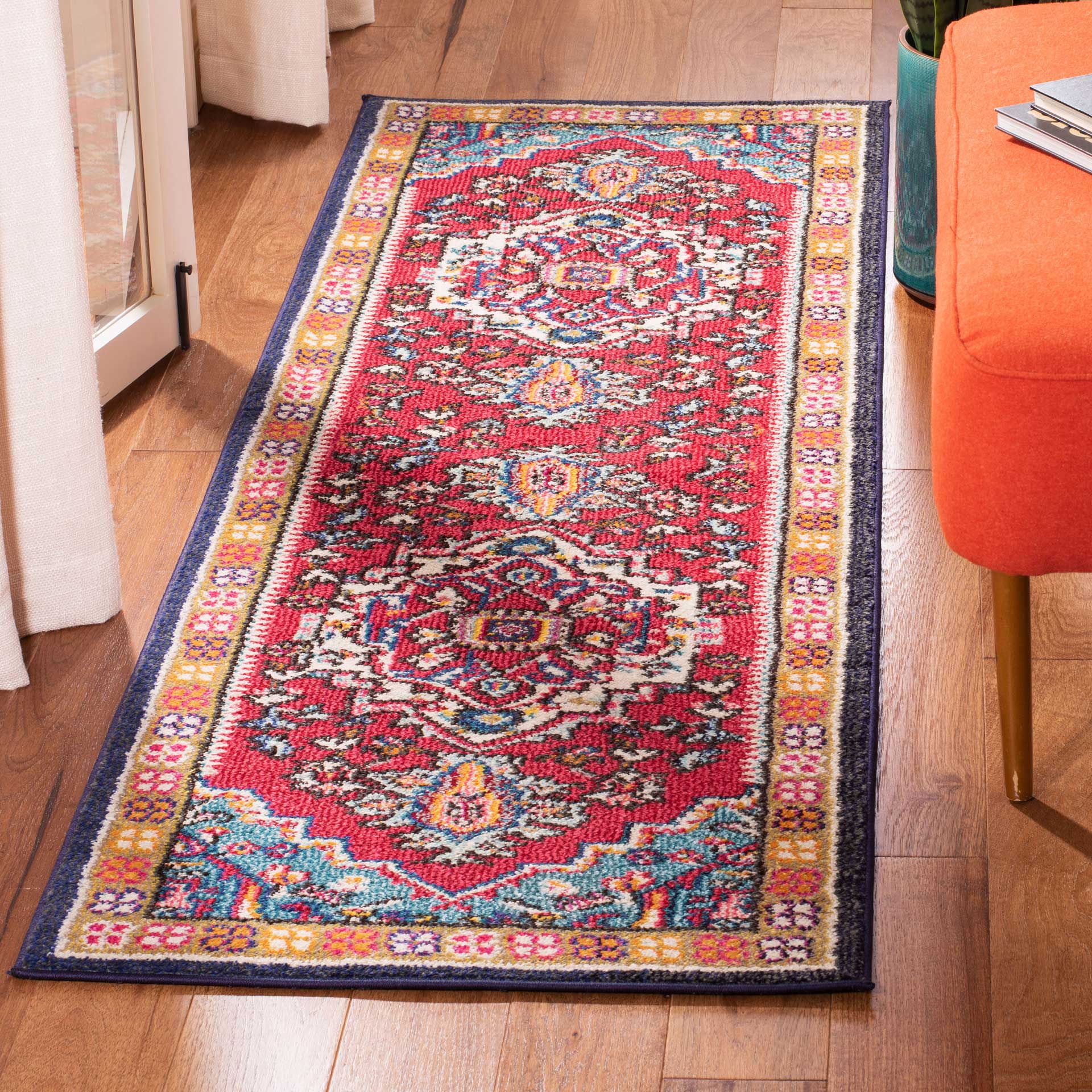 Monaco Red/Turquoise Runner Rug - Image 5