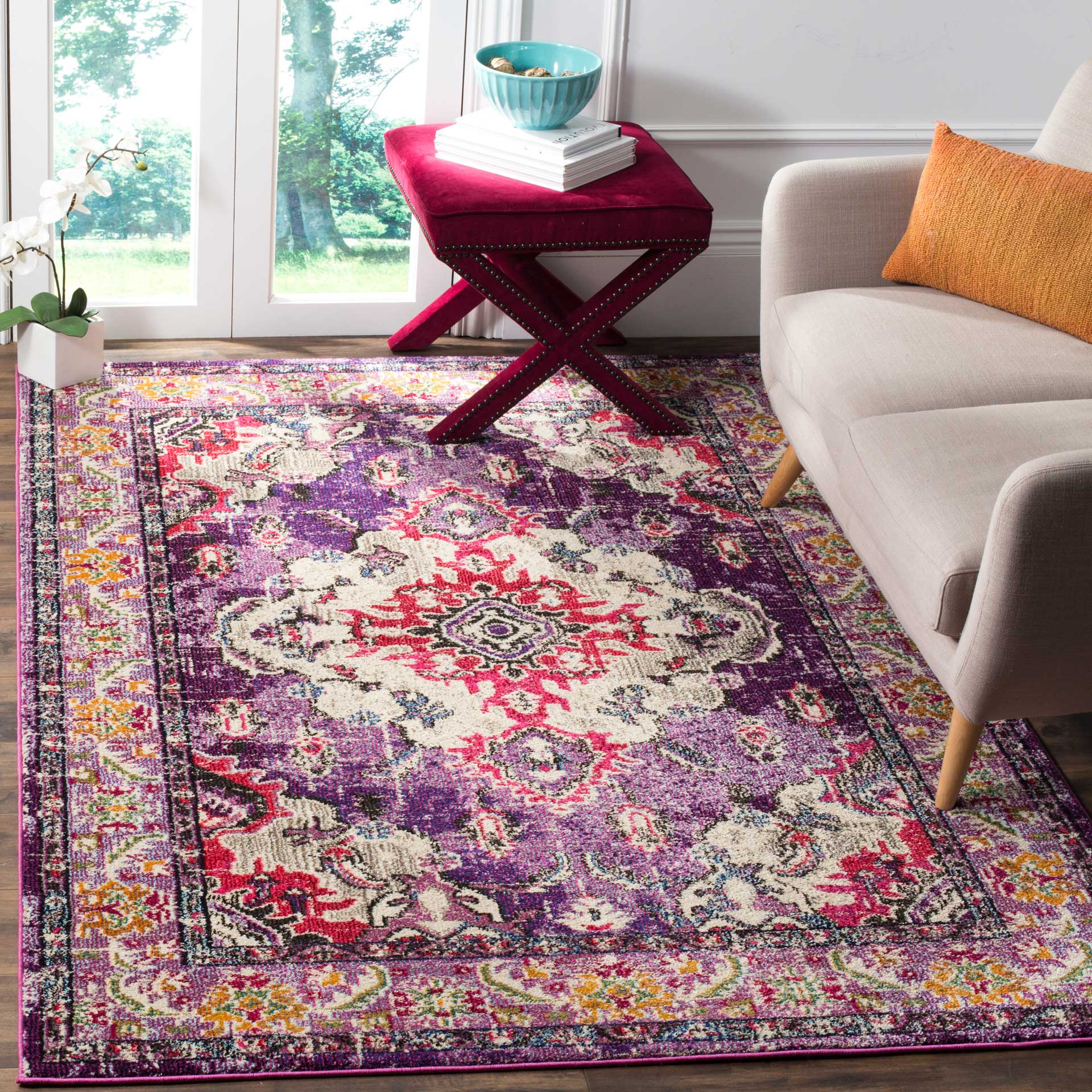 Monaco Violet/Fuchsia Area Rug - Image 6