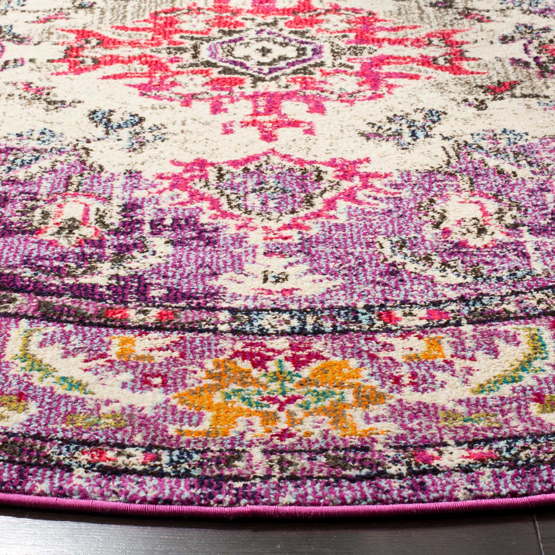 Monaco Violet/Fuchsia Round Rug - Image 3