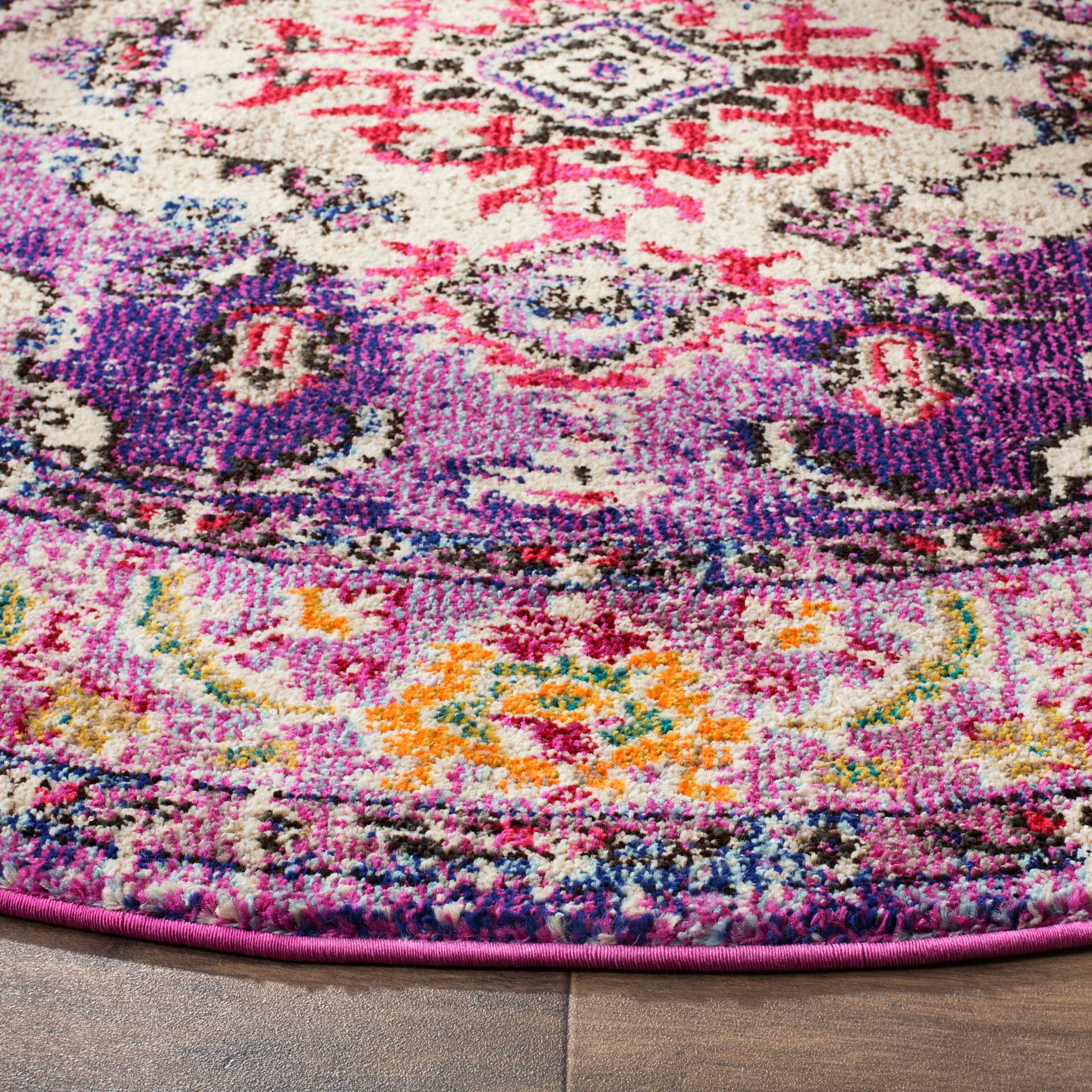 Monaco Violet/Fuchsia Round Rug - Image 4