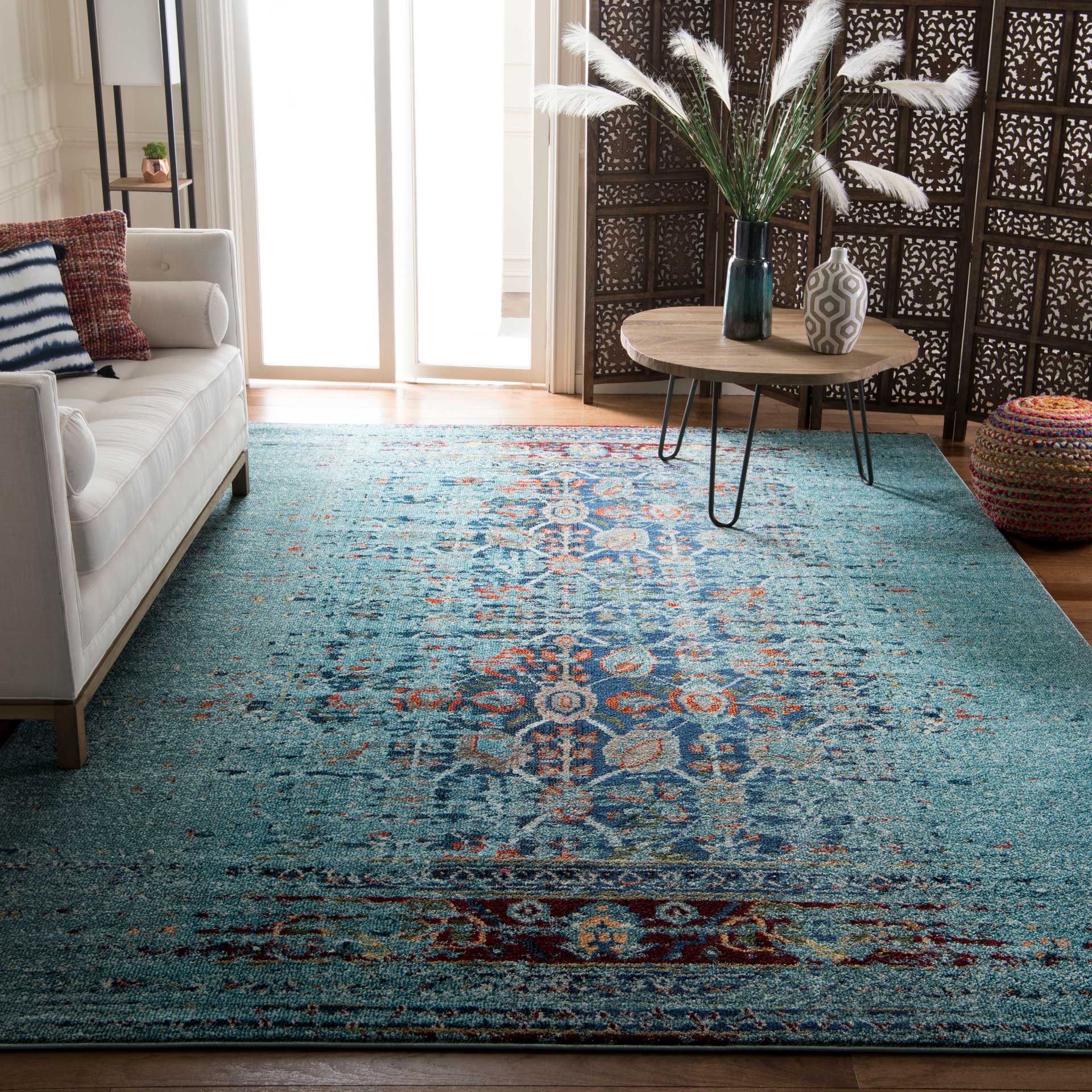 Monaco Washed Blue/Multi Area Rug - Image 9