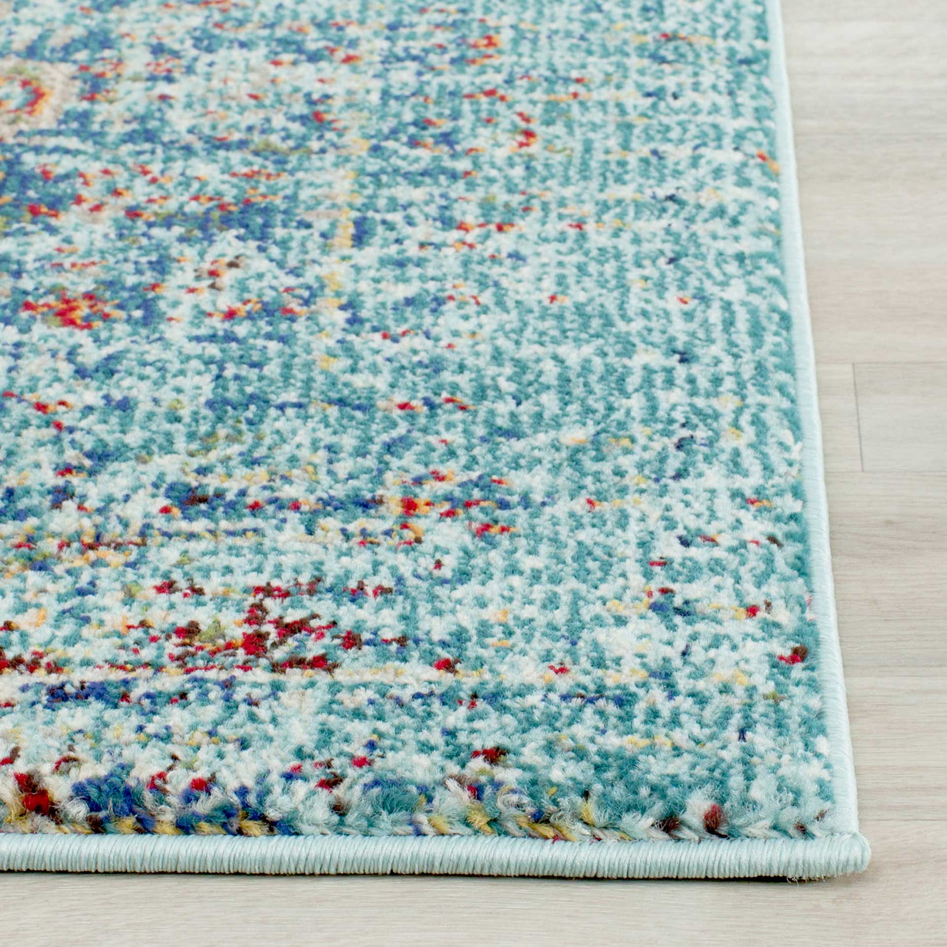 Monaco Washed Blue/Multi Runner Rug - Image 2