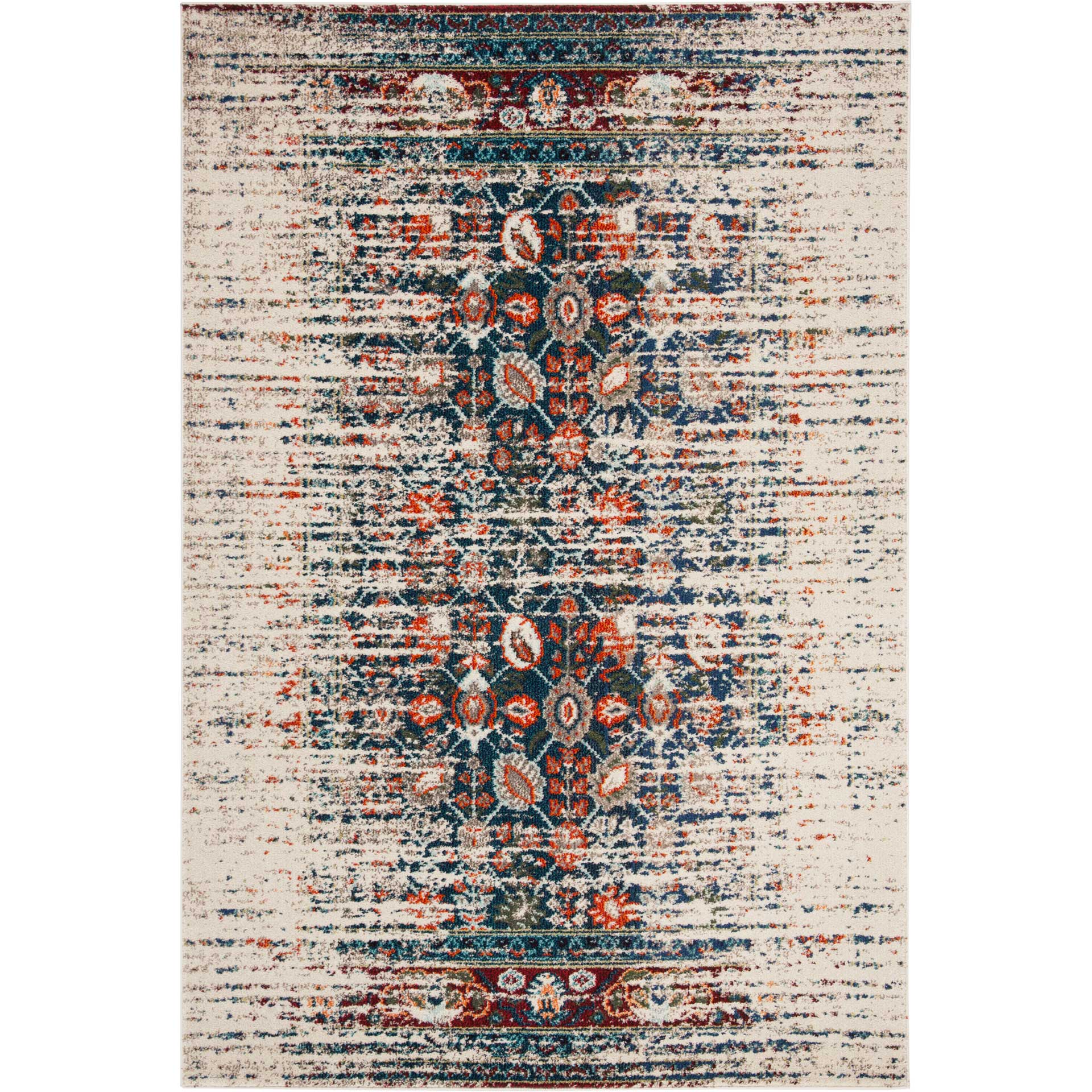 Monaco Washed Ivory/Blue Area Rug - Image 2