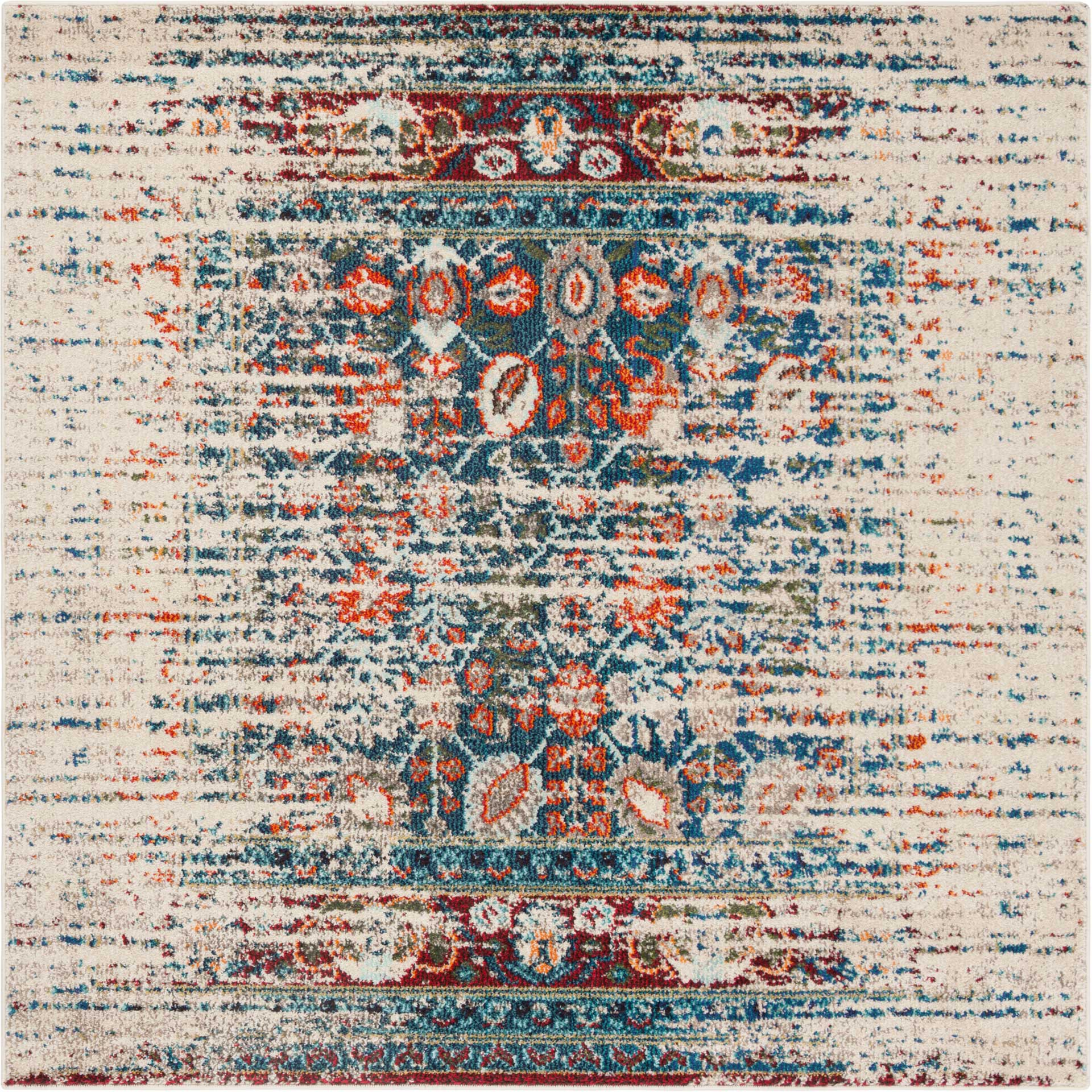 Monaco Washed Ivory/Blue Area Rug - Image 3