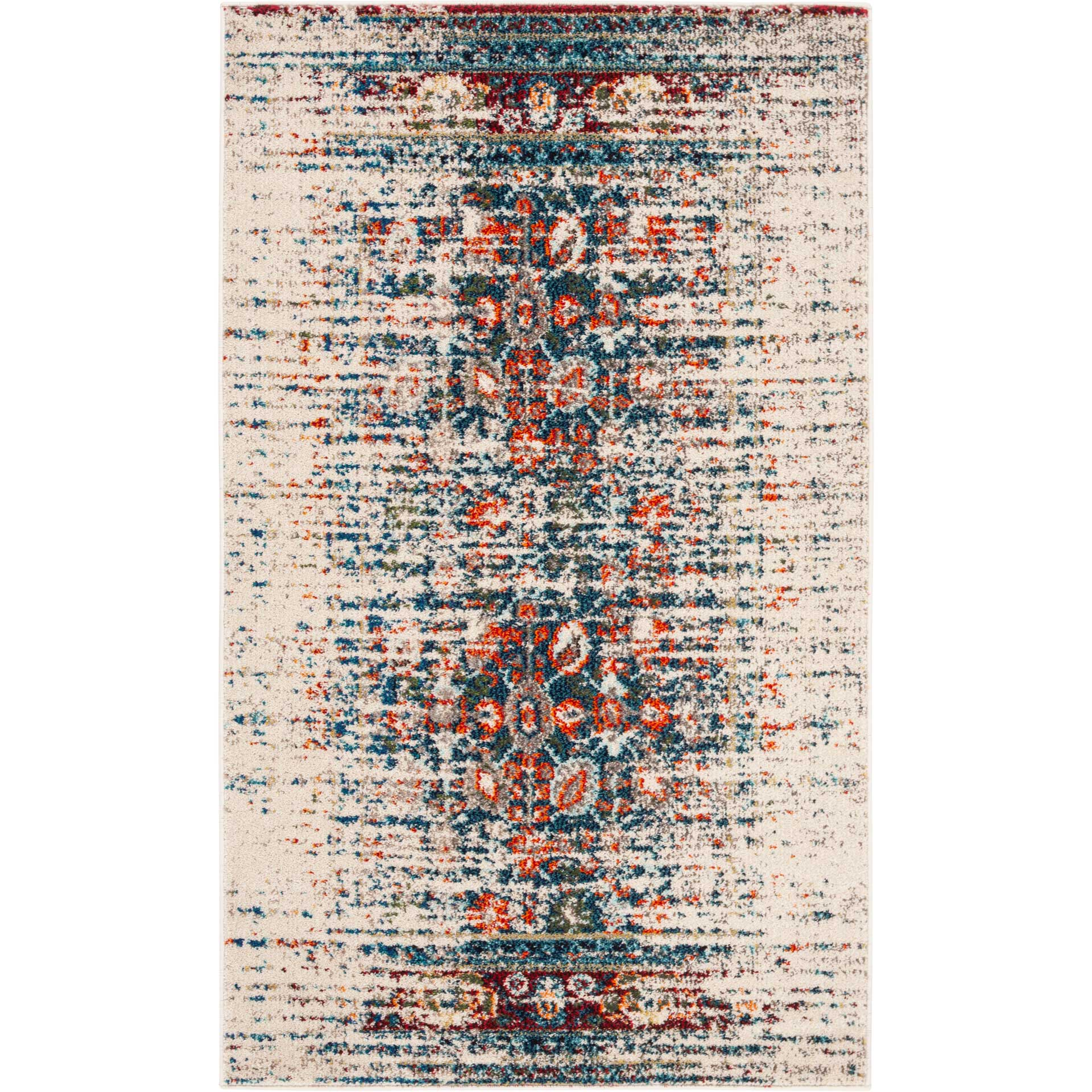 Monaco Washed Ivory/Blue Area Rug - Image 4