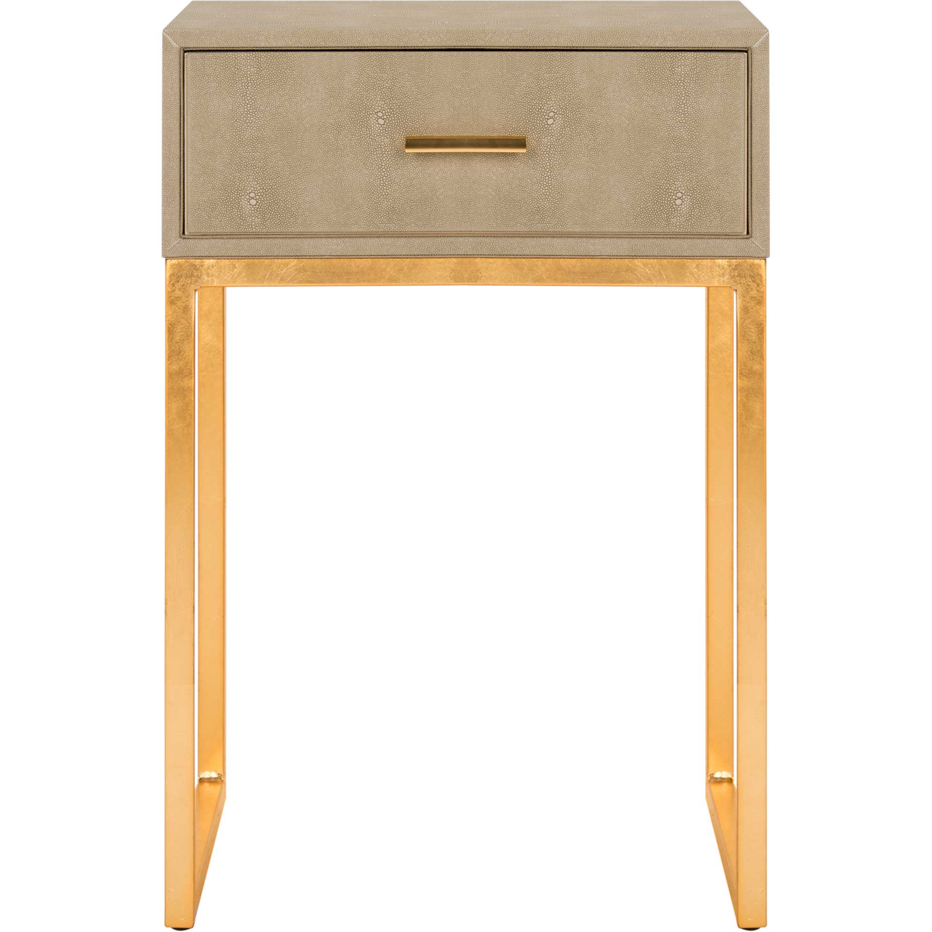Monetta Shagreen Modern Side Table Light Taupe - Image 2