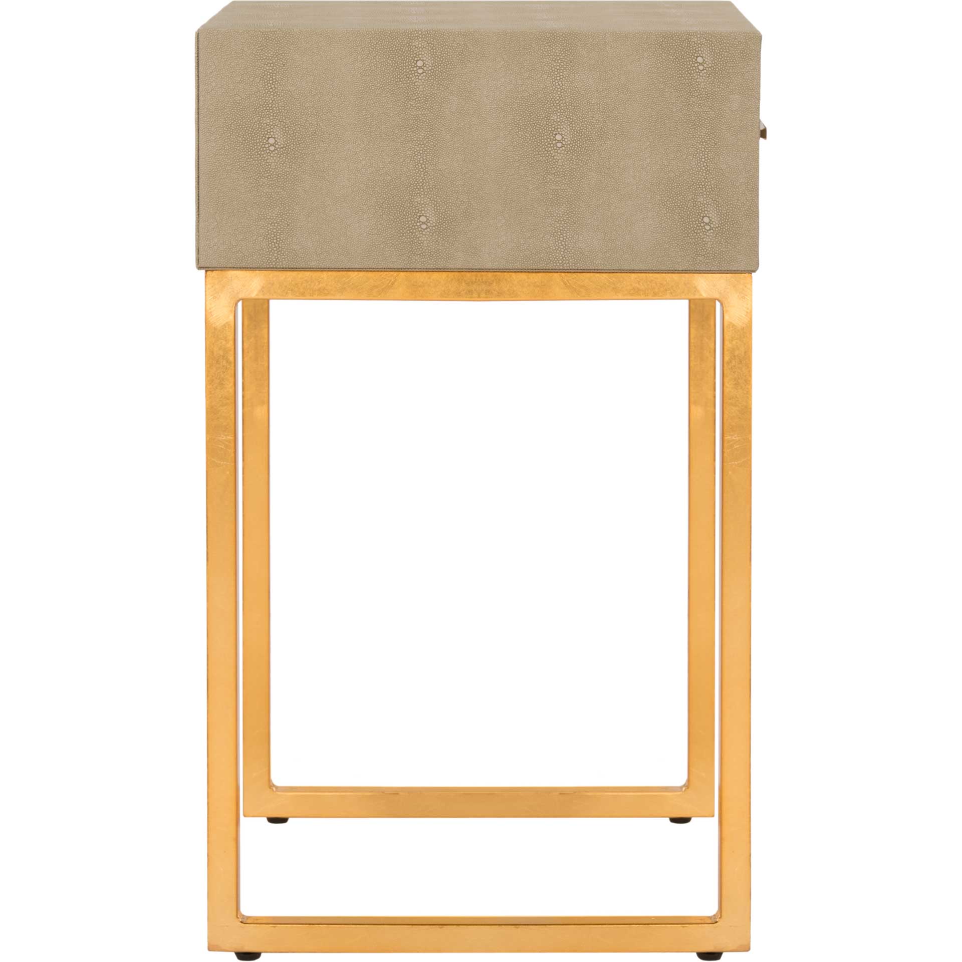 Monetta Shagreen Modern Side Table Light Taupe - Image 3
