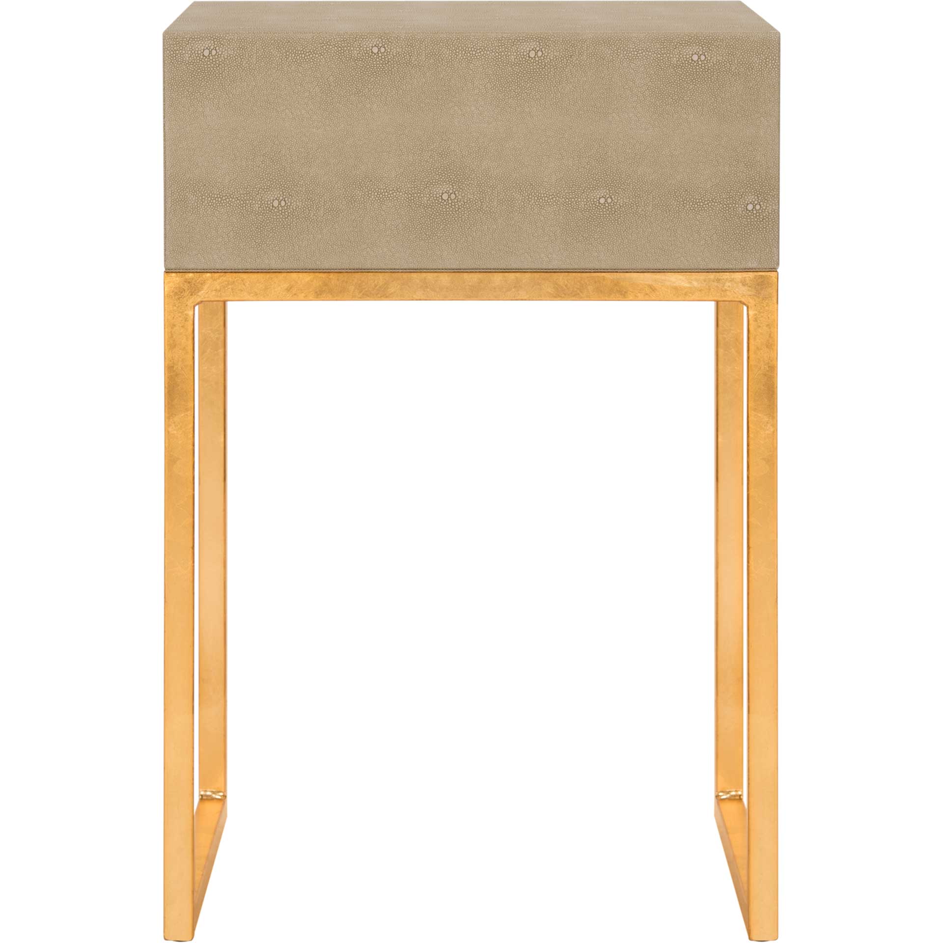 Monetta Shagreen Modern Side Table Light Taupe - Image 4