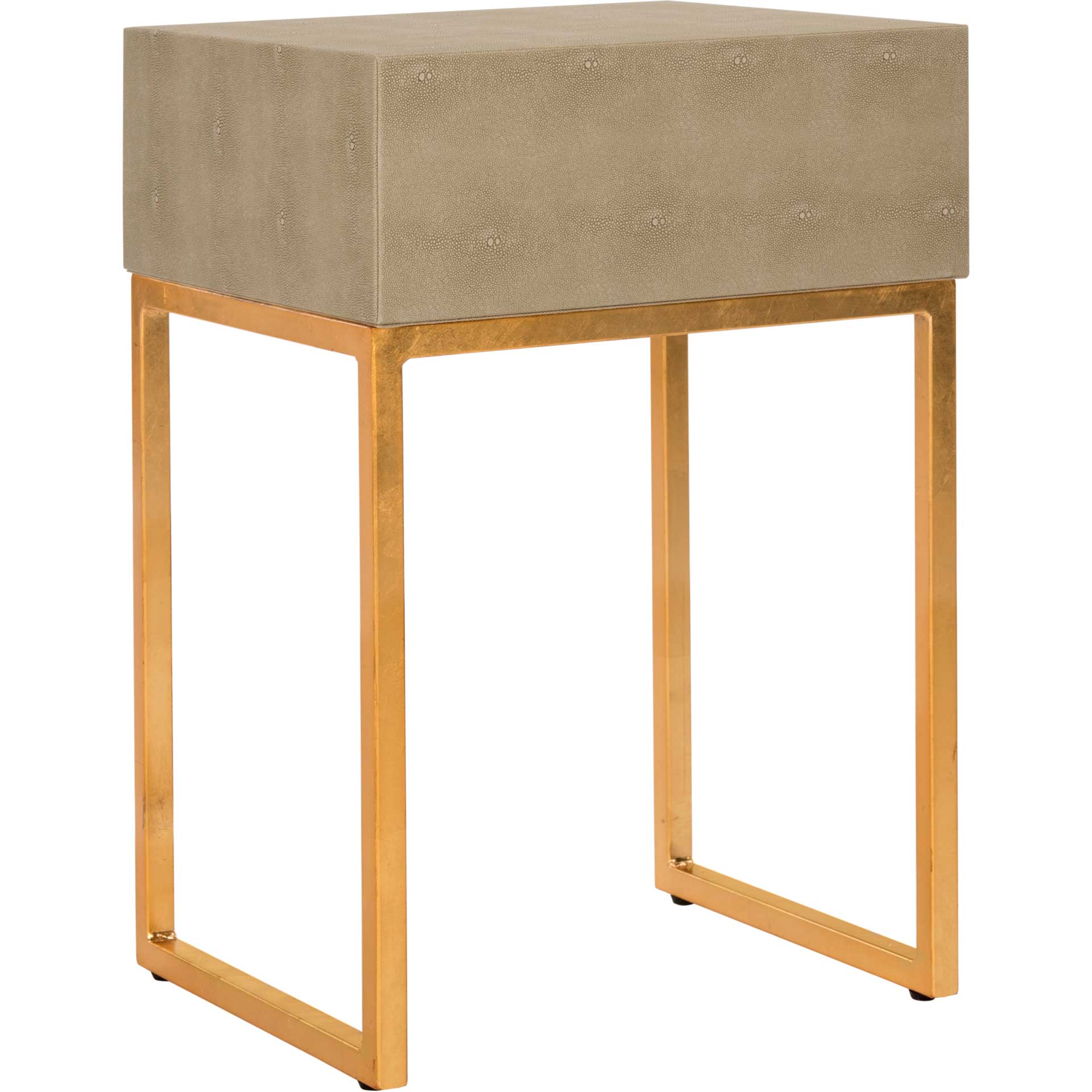 Monetta Shagreen Modern Side Table Light Taupe - Image 5