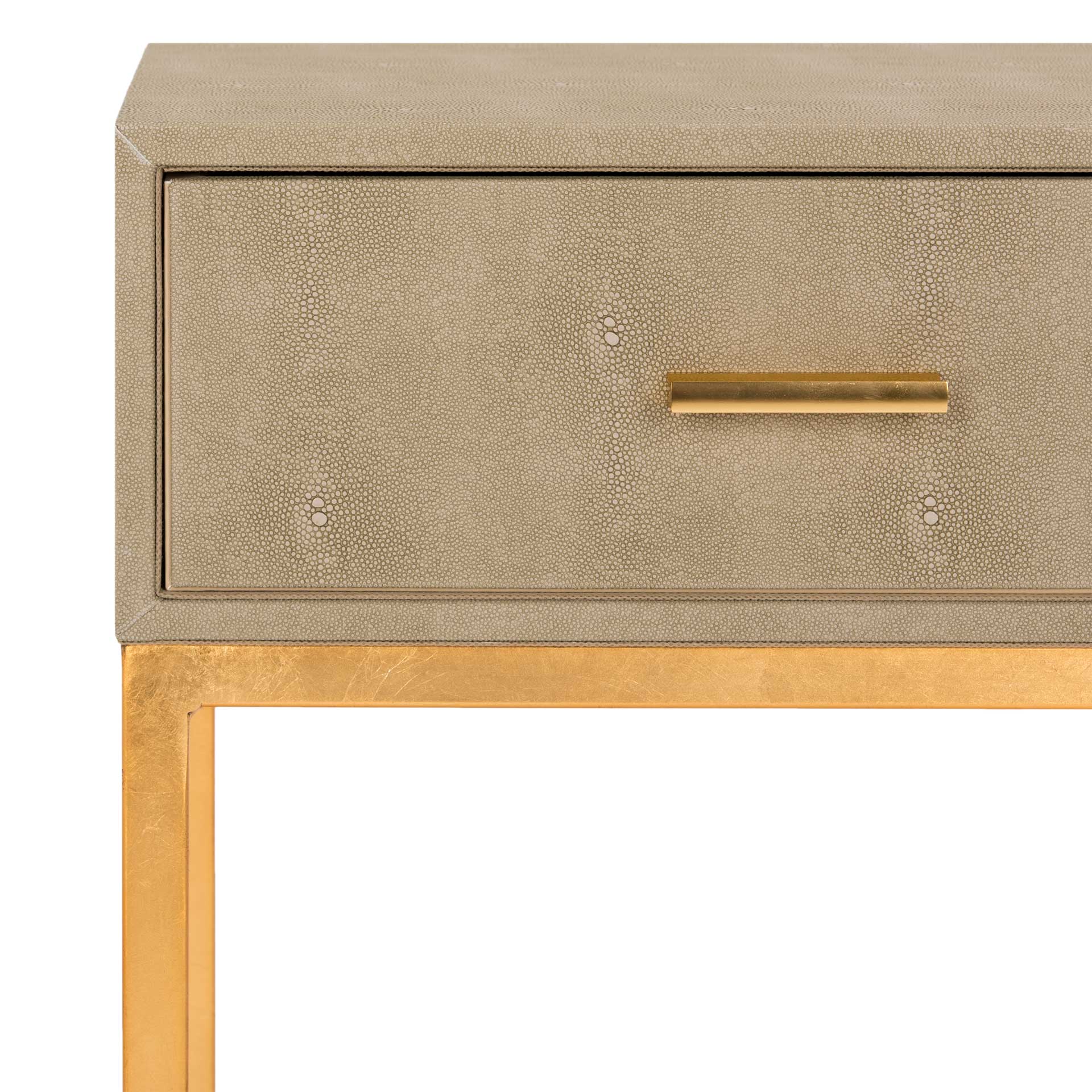 Monetta Shagreen Modern Side Table Light Taupe - Image 6