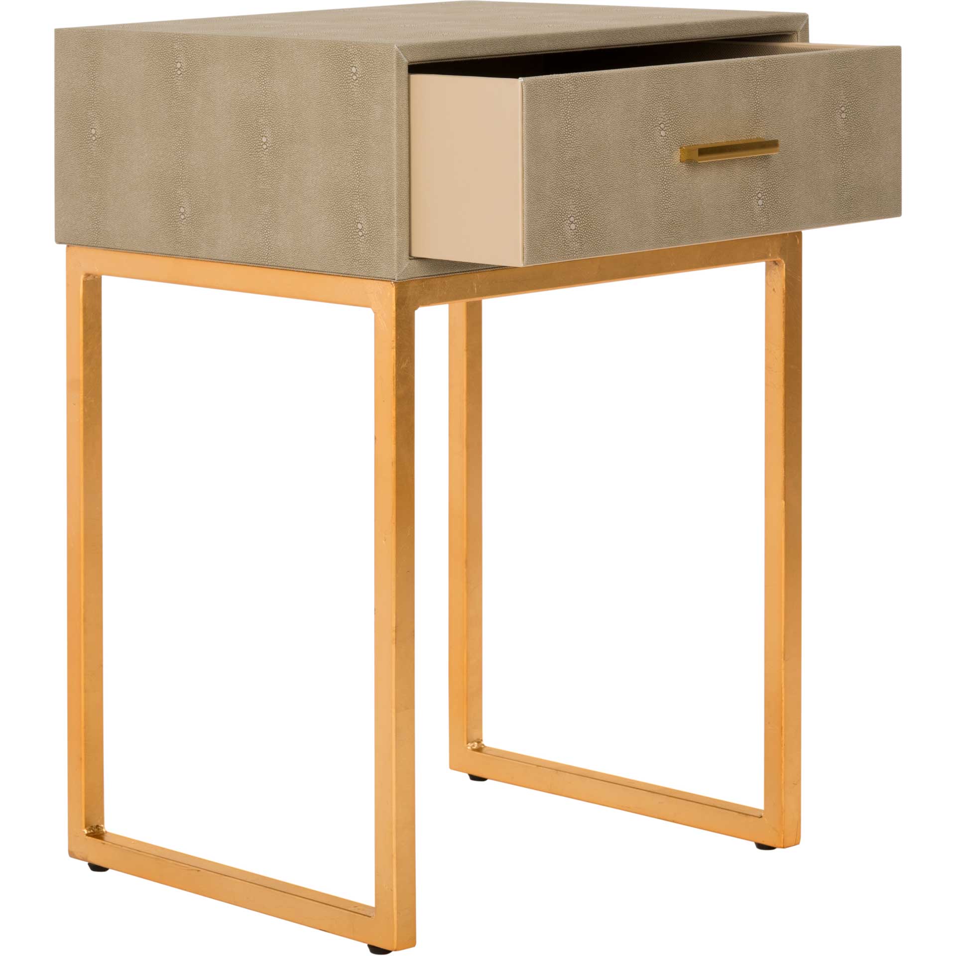 Monetta Shagreen Modern Side Table Light Taupe - Image 8