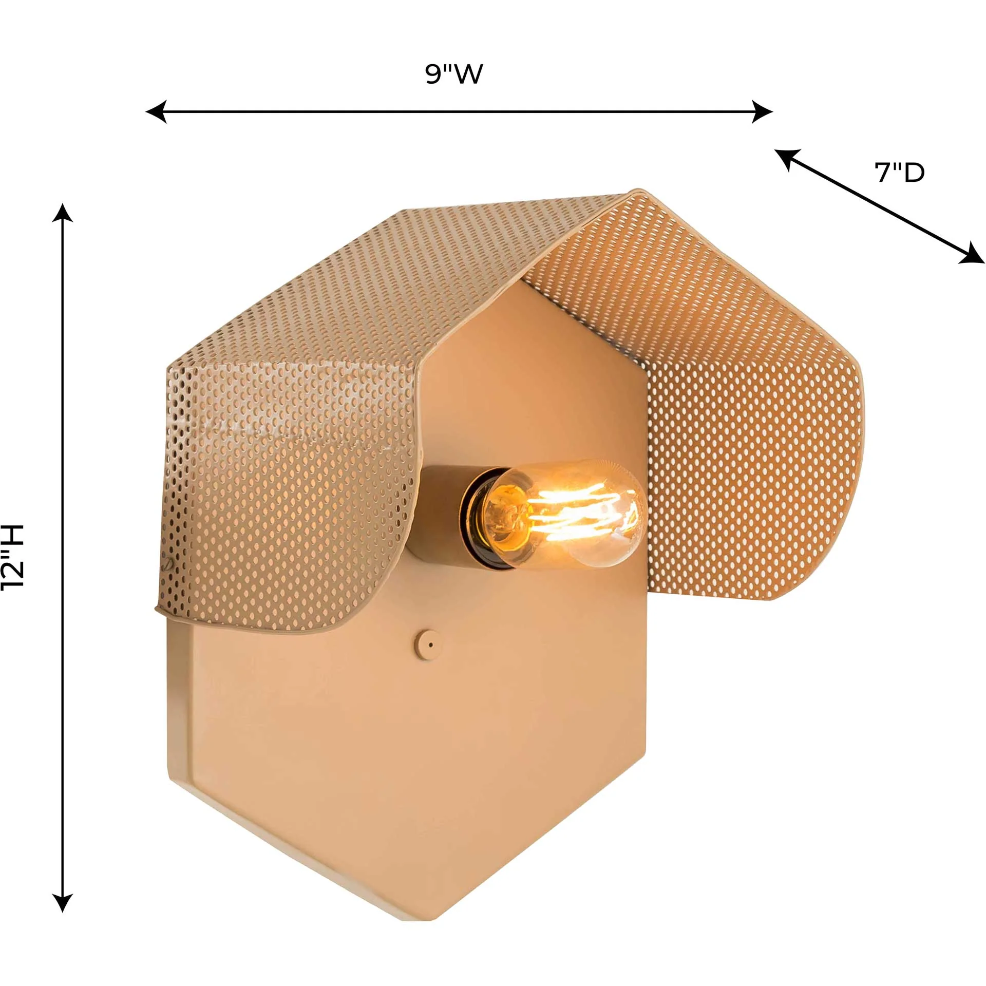 Monroe Hexagon Wall Sconce Tan - Image 6