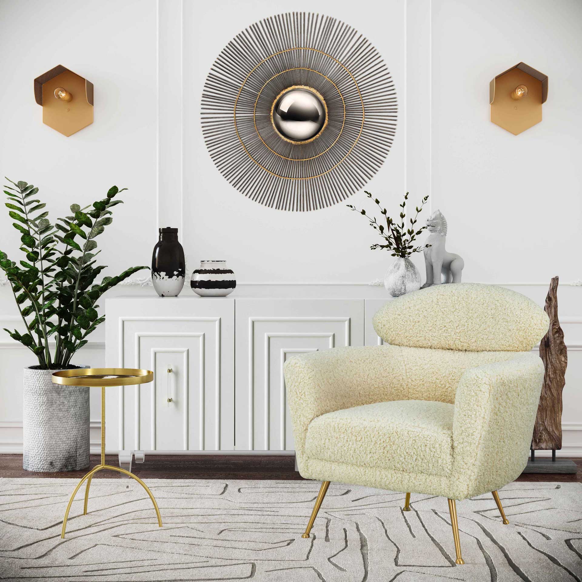 Monroe Hexagon Wall Sconce Tan - Image 7