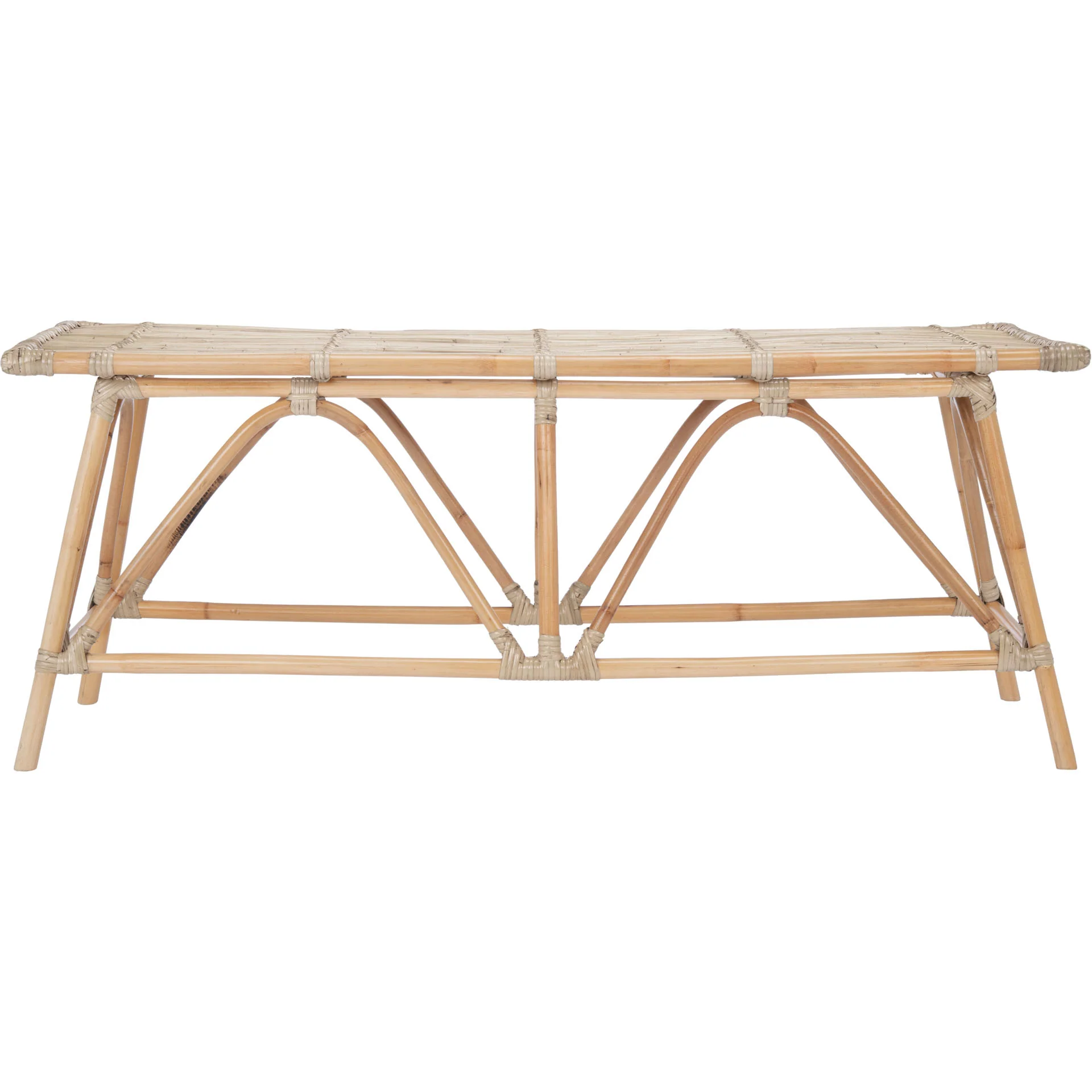 Monroe Rattan Coffee Table Gray White Wash - Image 2