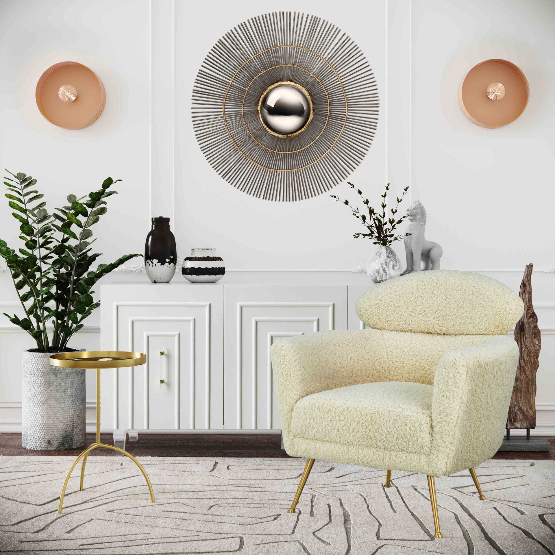 Monroe Round Wall Sconce Blush - Image 6
