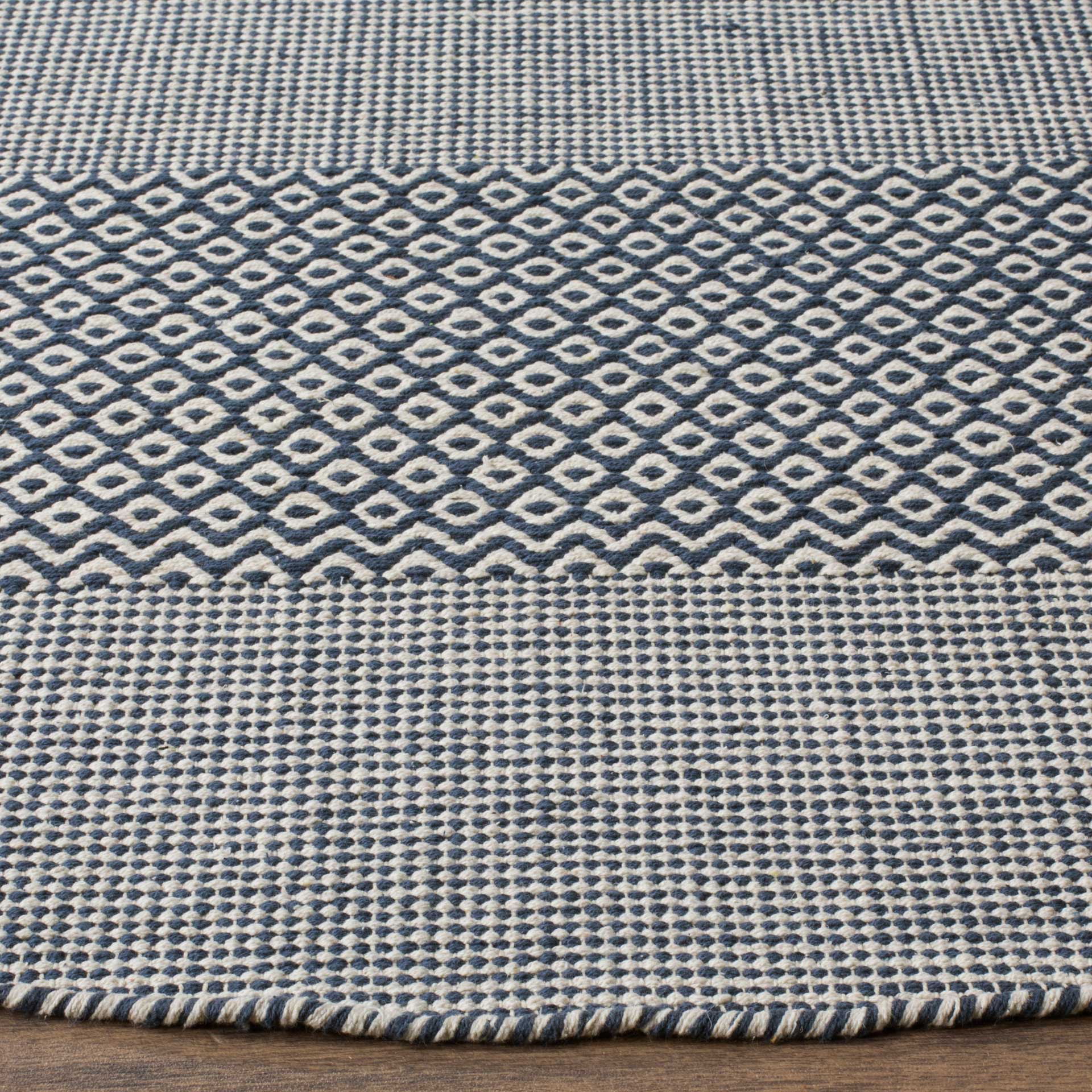 Montauk Alternating Ivory/Navy Round Rug - Image 2
