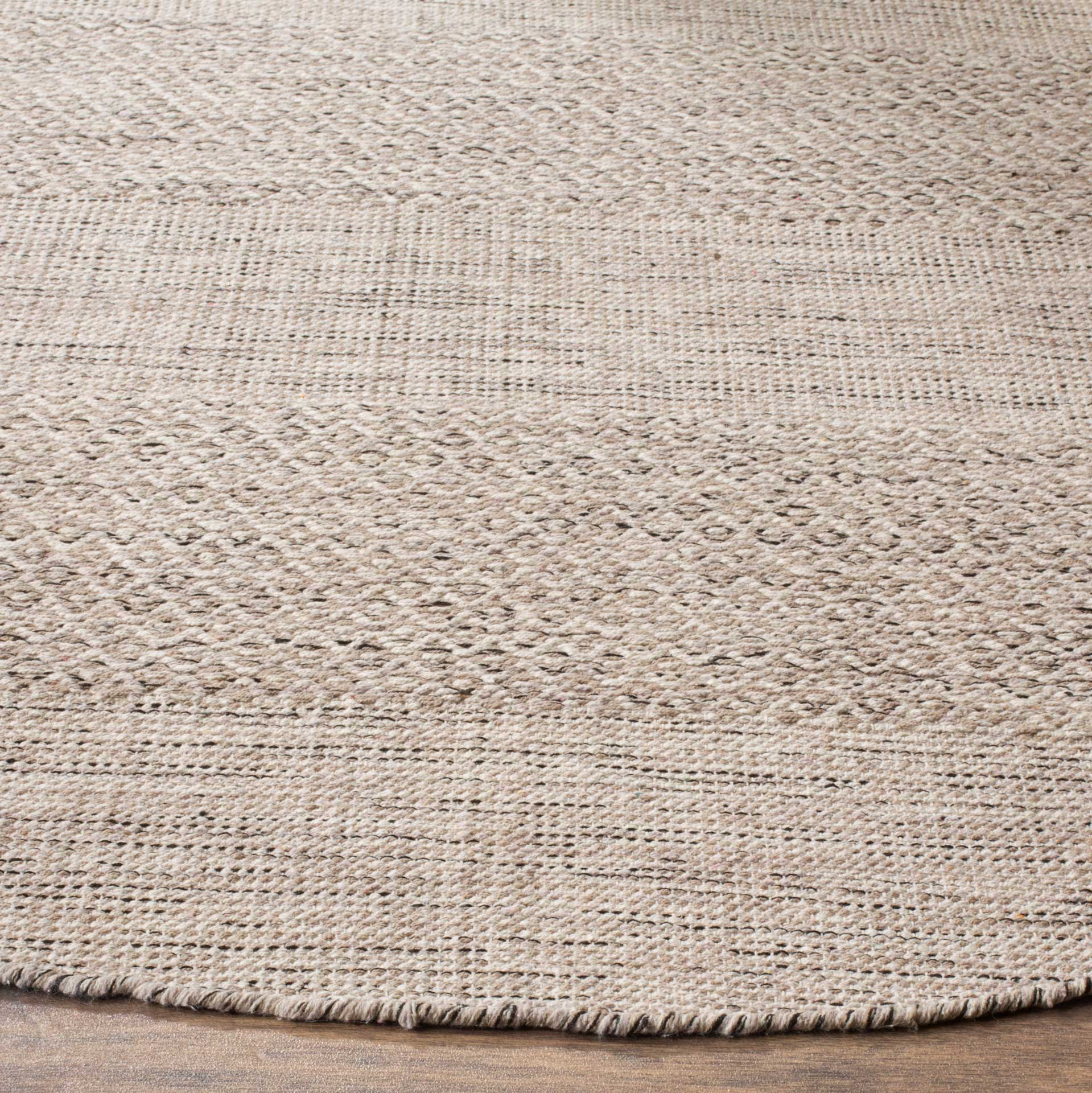 Montauk Alternating Ivory/Steel Gray Round Rug - Image 2