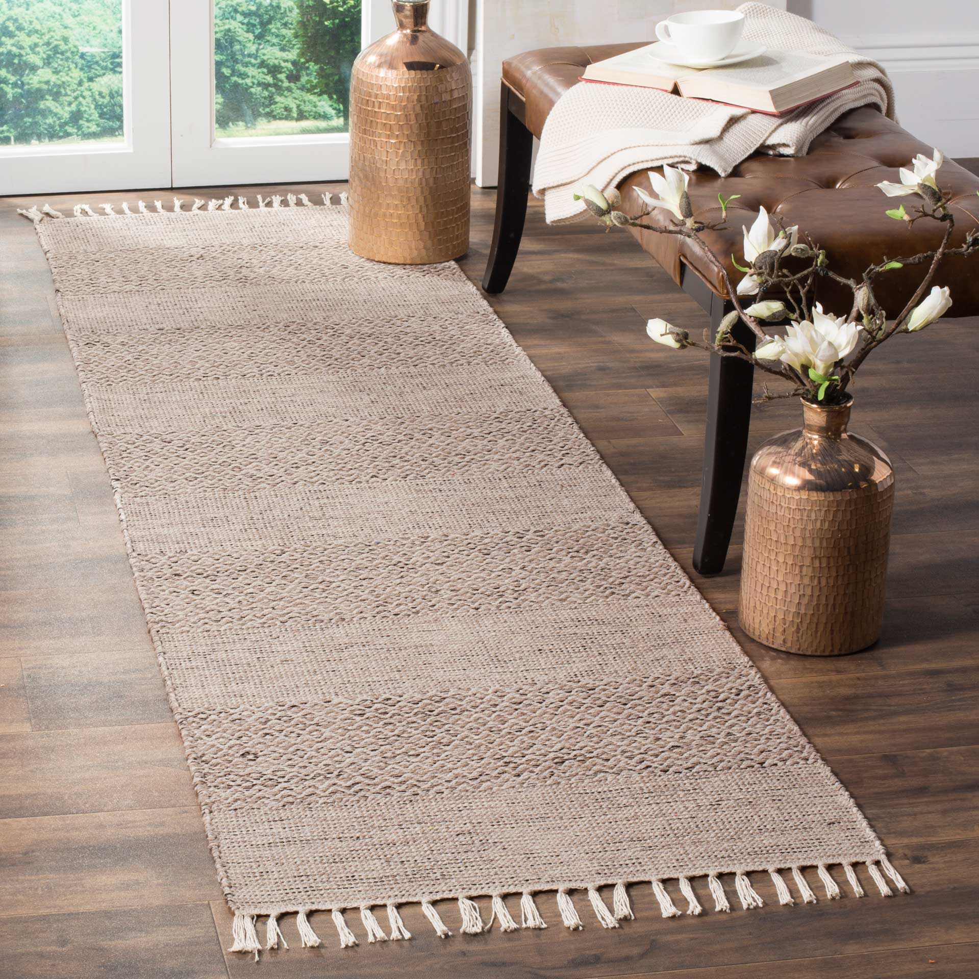 Montauk Alternating Ivory/Steel Gray Runner Rug - Image 2