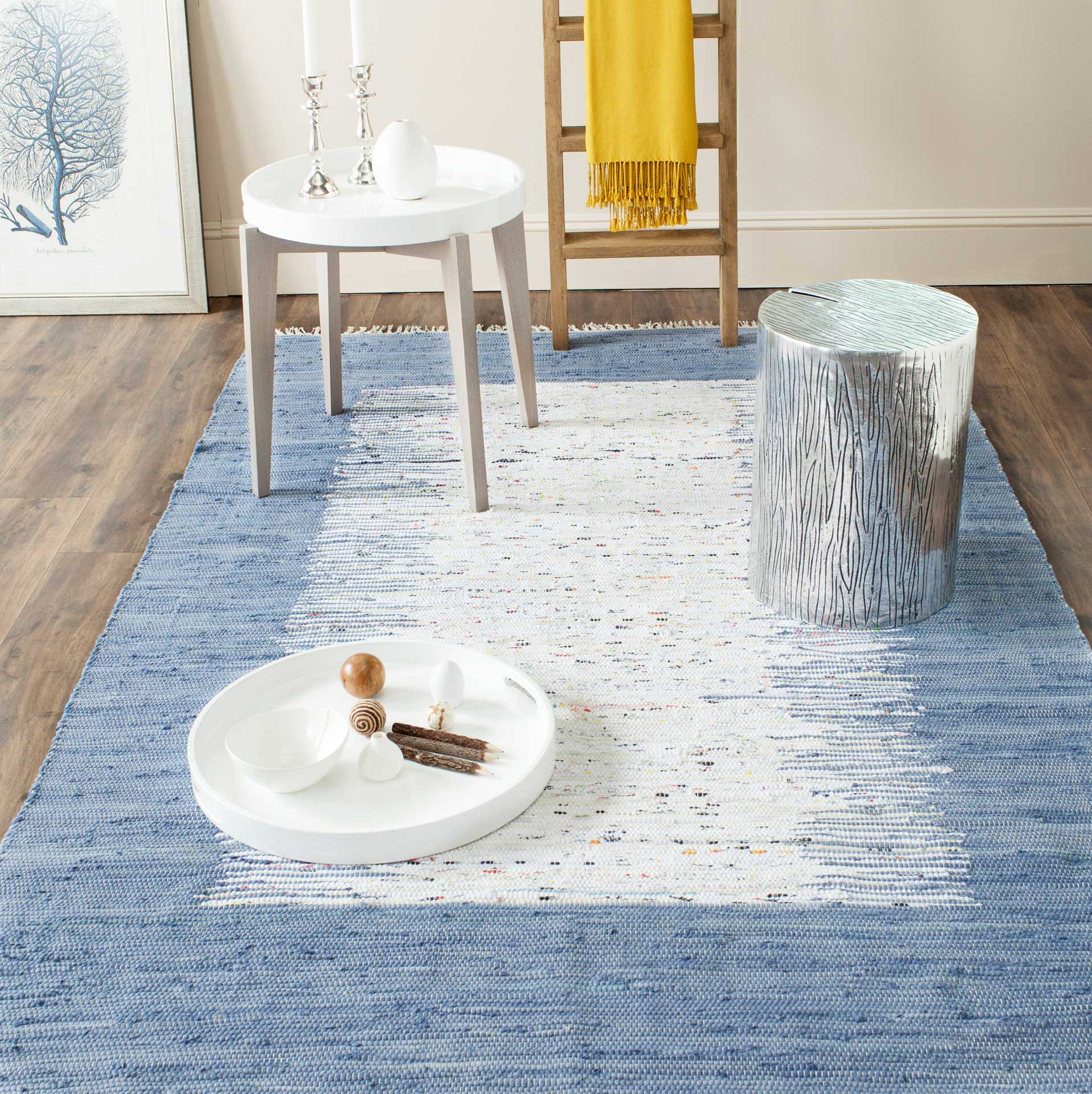 Montauk Border Ivory/Dark Blue Area Rug - Image 6
