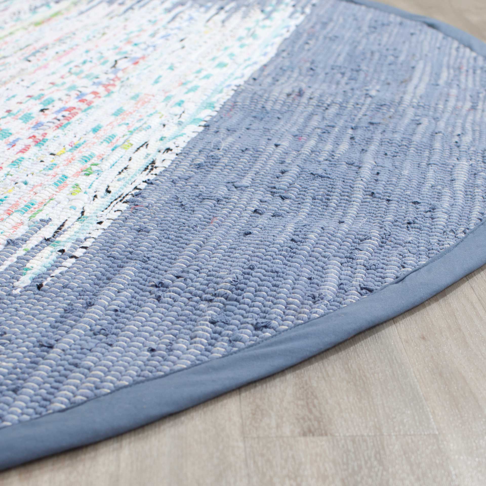 Montauk Border Ivory/Dark Blue Round Rug - Image 2