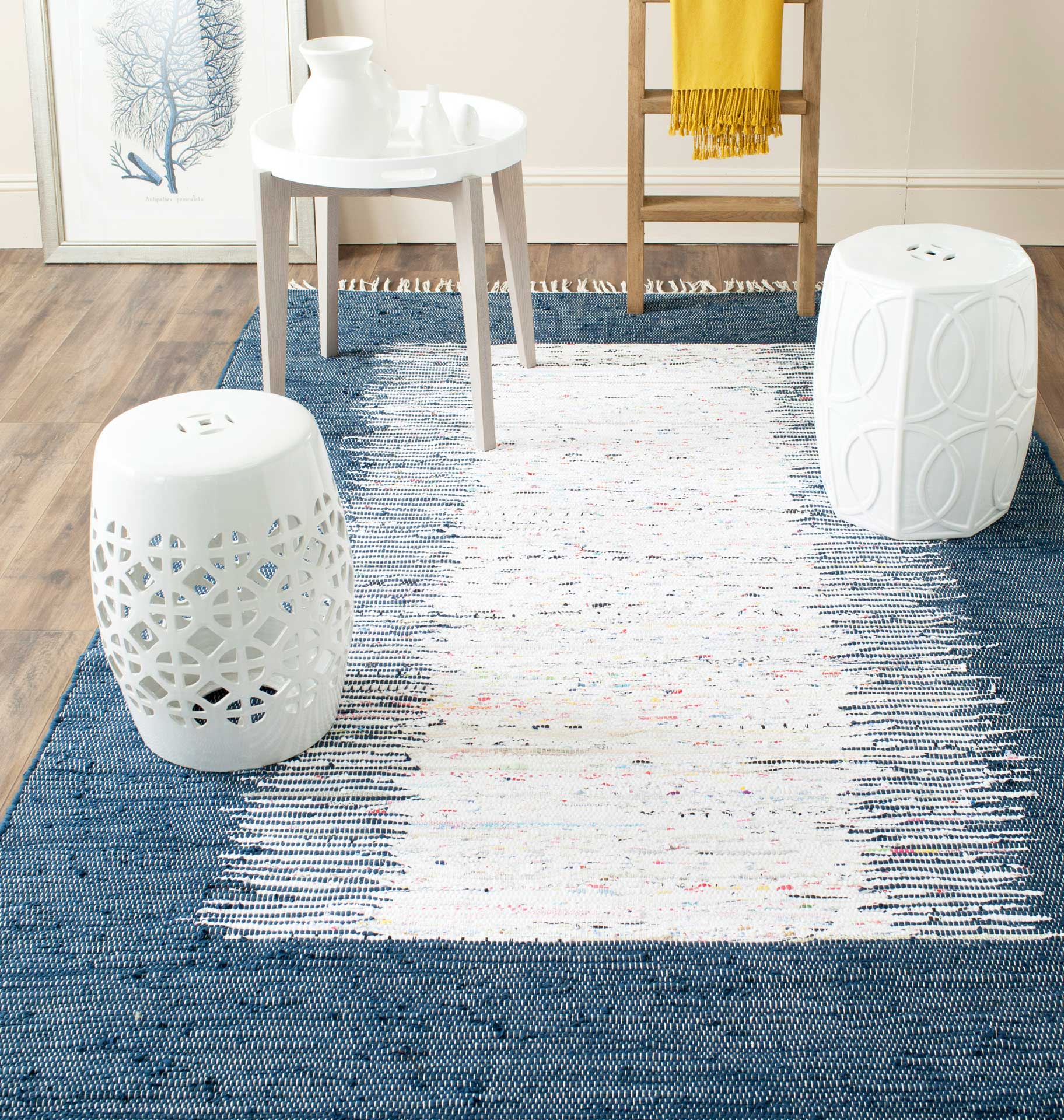 Montauk Border Ivory/Navy Area Rug - Image 5