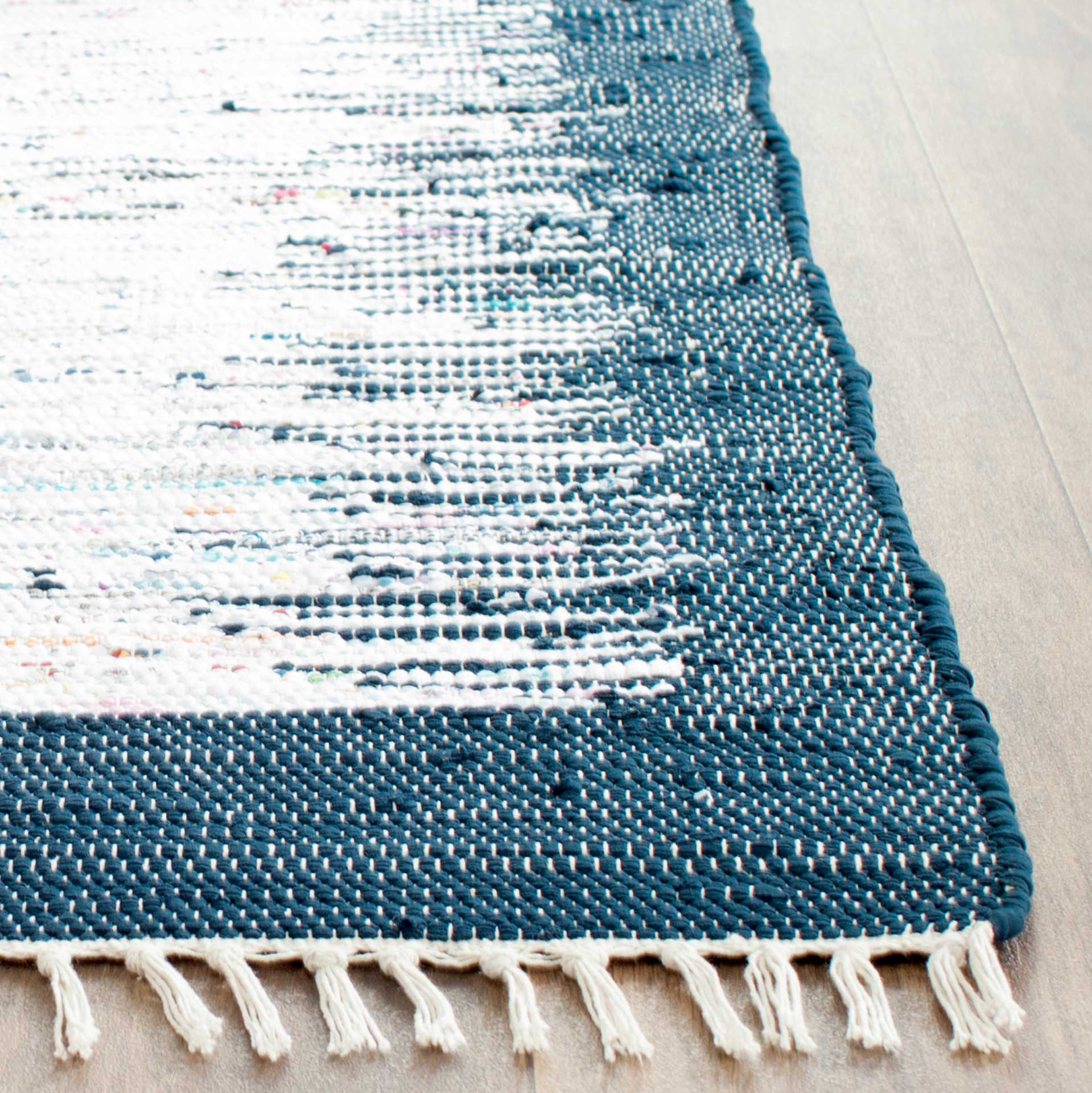 Montauk Border Ivory/Navy Runner Rug - Image 2