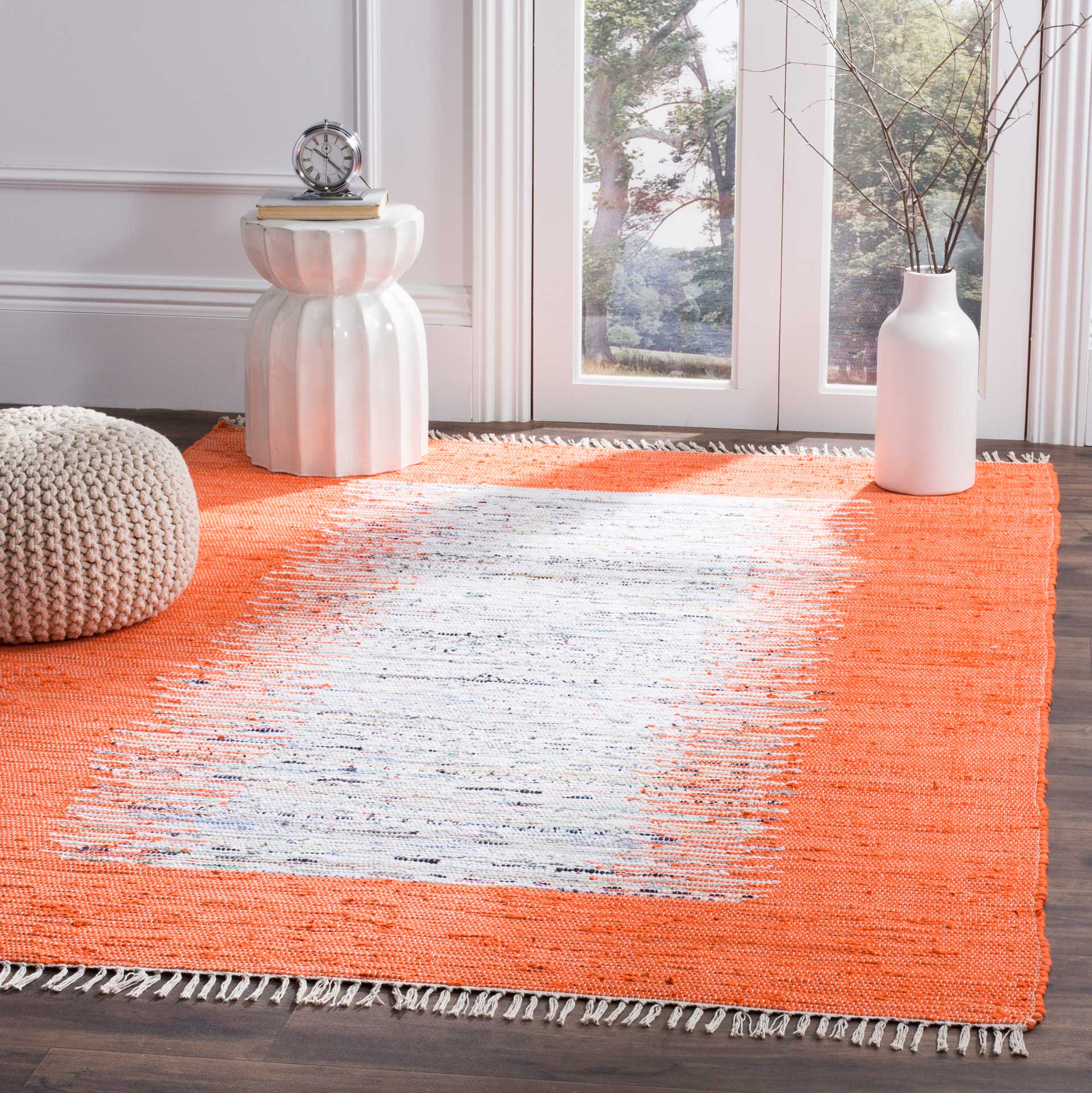 Montauk Border Ivory/Orange Area Rug - Image 7