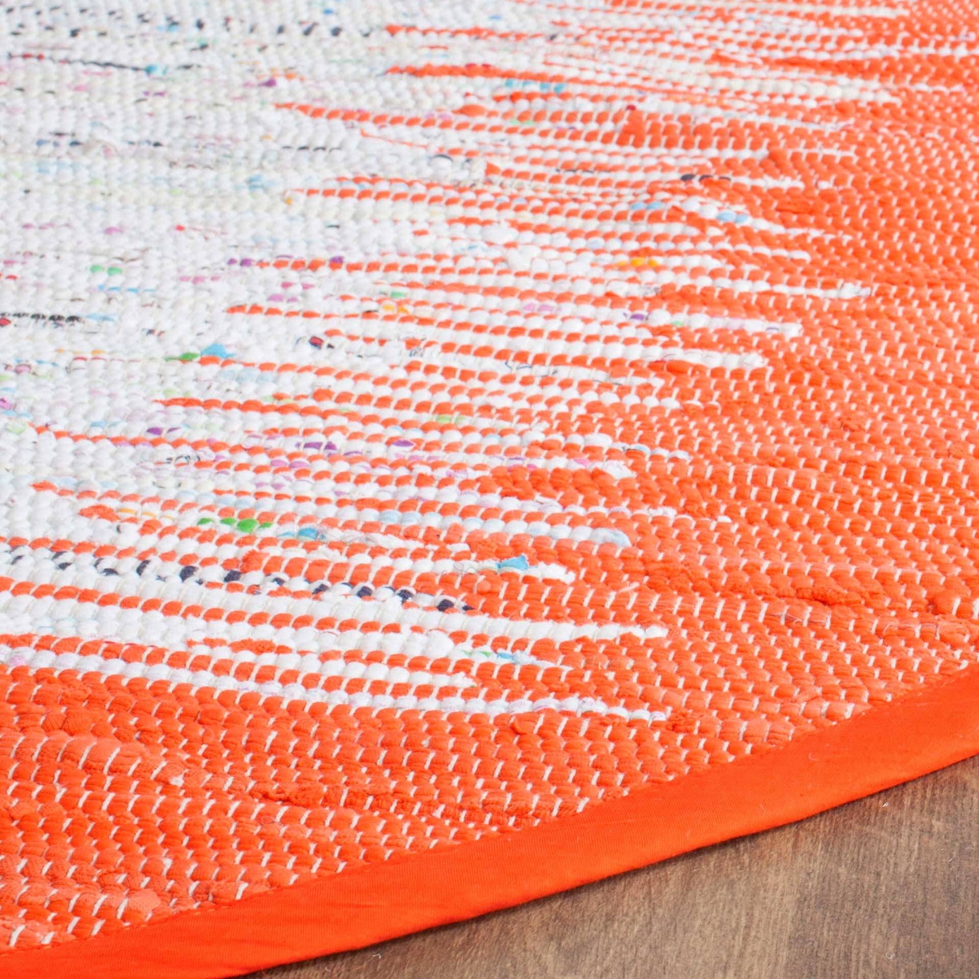 Montauk Border Ivory/Orange Round Rug - Image 2