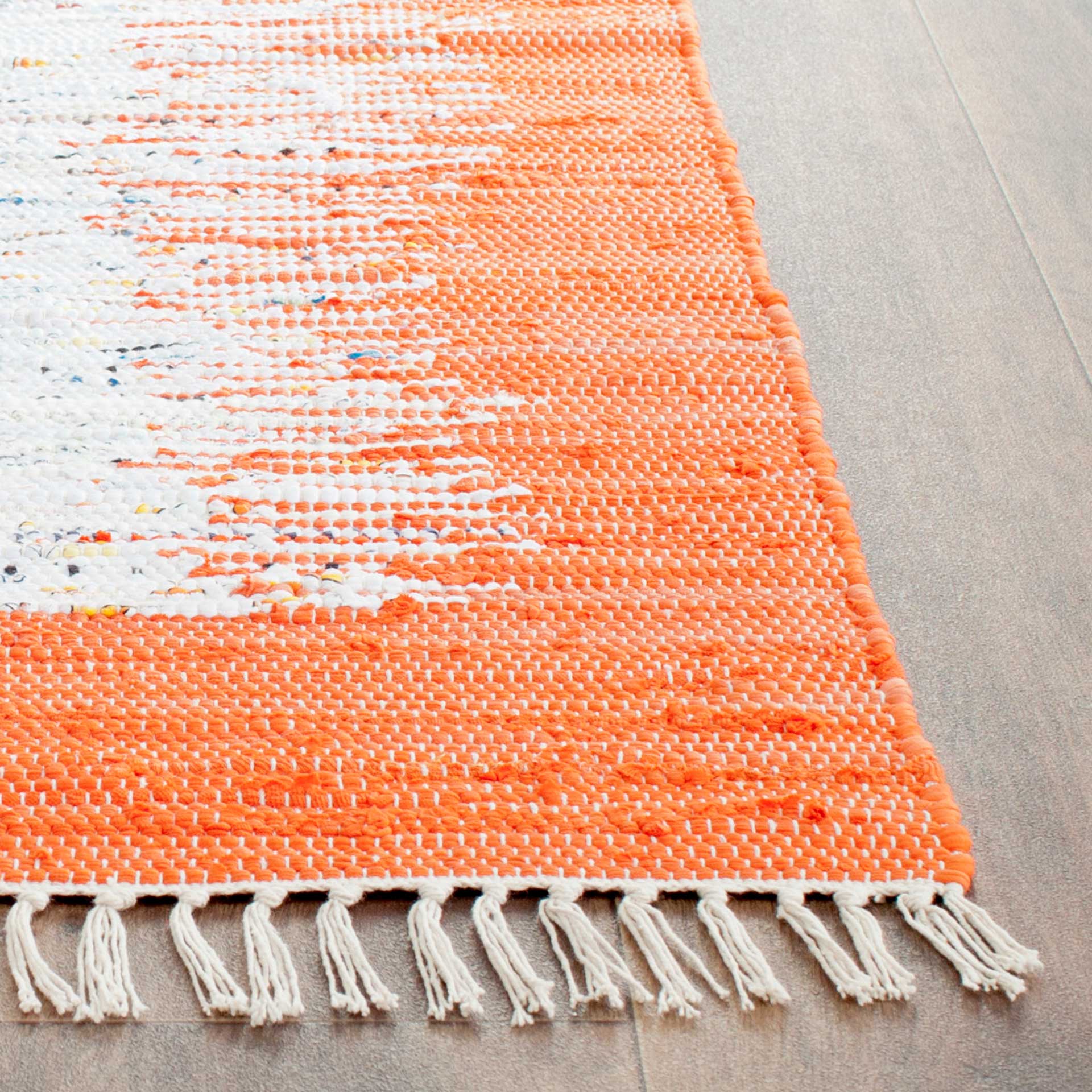 Montauk Border Ivory/Orange Runner Rug - Image 2