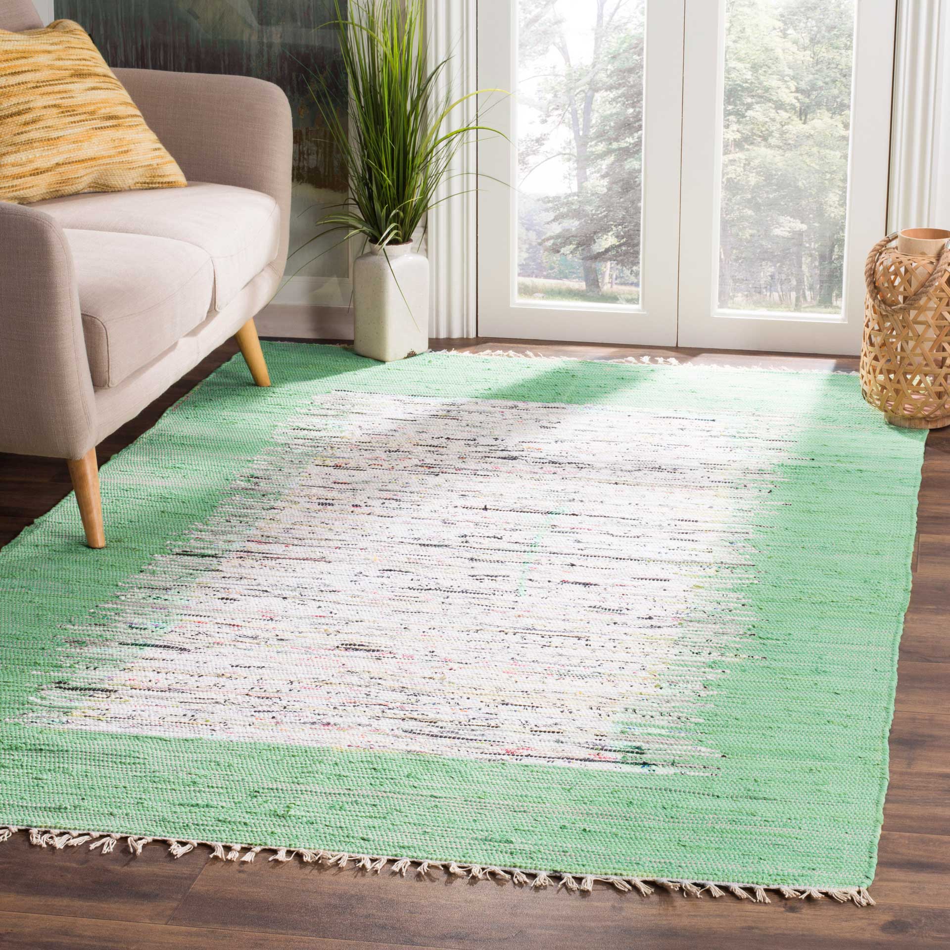 Montauk Border Ivory/Sea Green Area Rug - Image 7