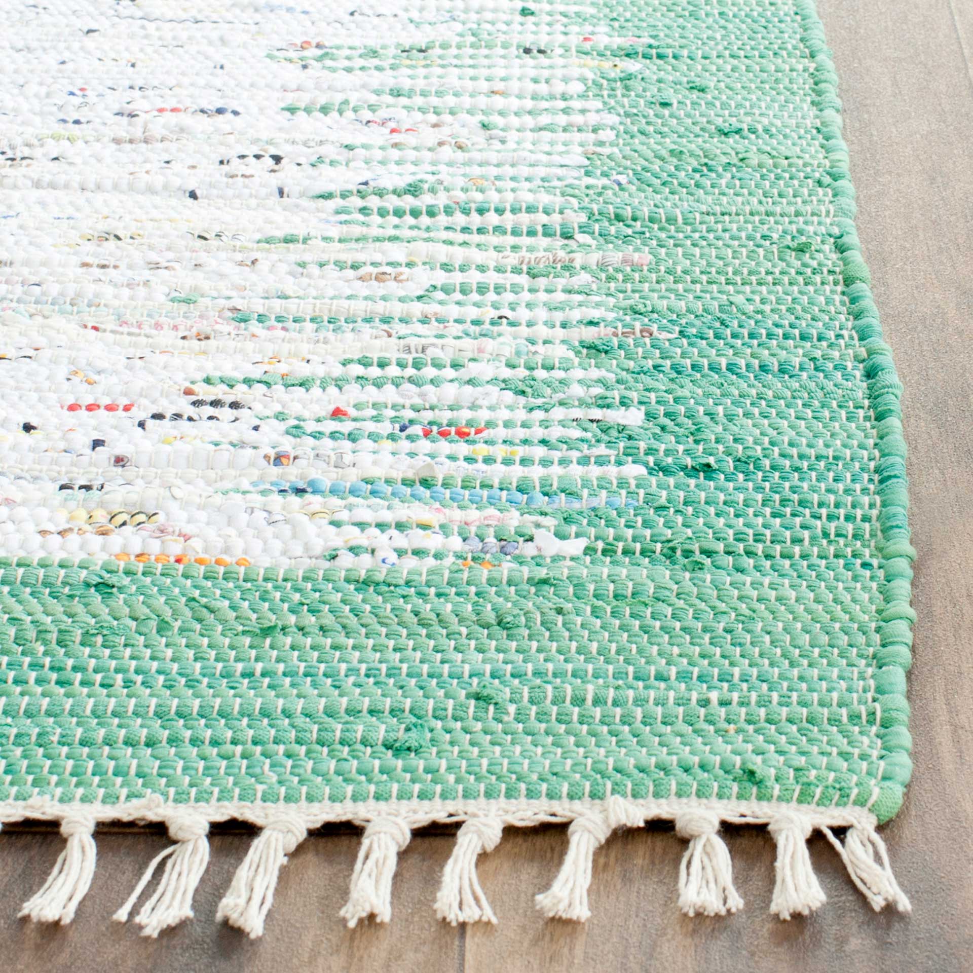 Montauk Border Ivory/Sea Green Runner Rug - Image 2