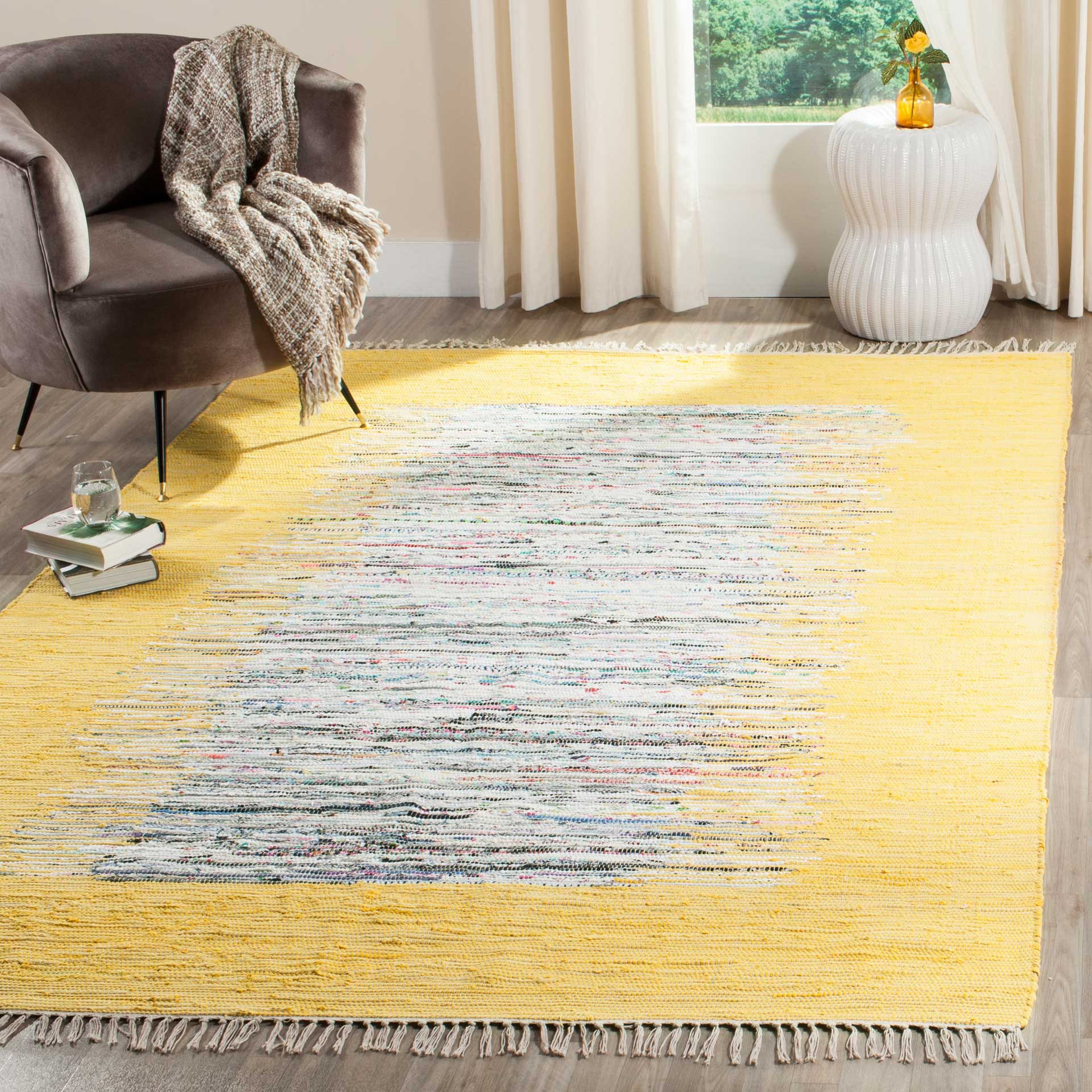 Montauk Border Ivory/Yellow Area Rug - Image 6