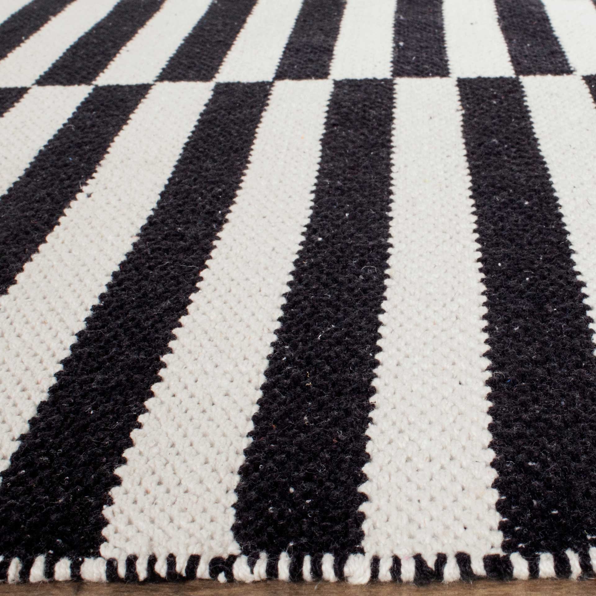 Montauk Checker Ivory/Black Area Rug - Image 4