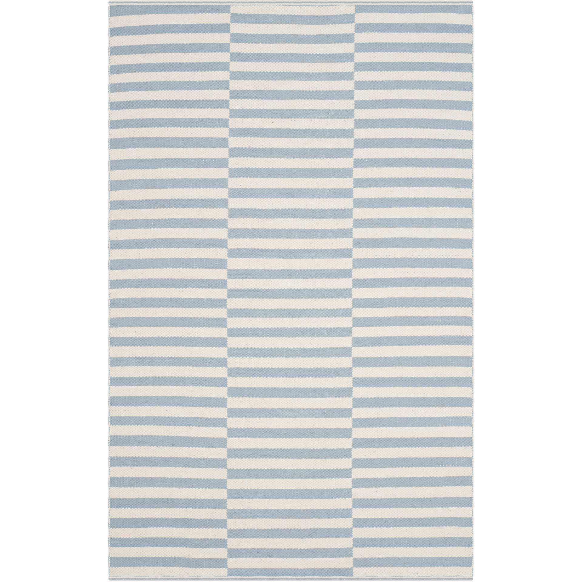 Montauk Checker Ivory/Light Blue Area Rug - Image 2