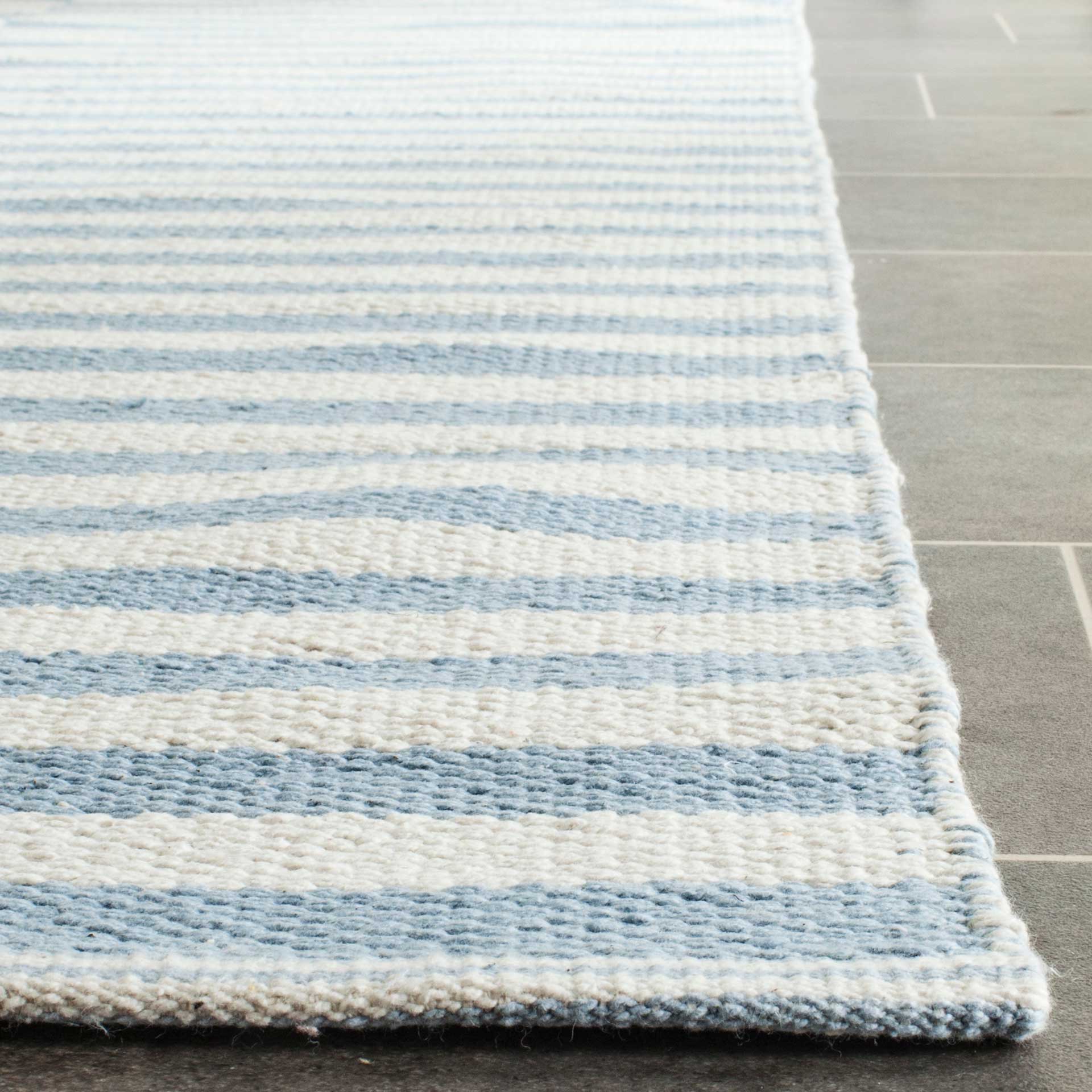 Montauk Checker Ivory/Light Blue Area Rug - Image 4