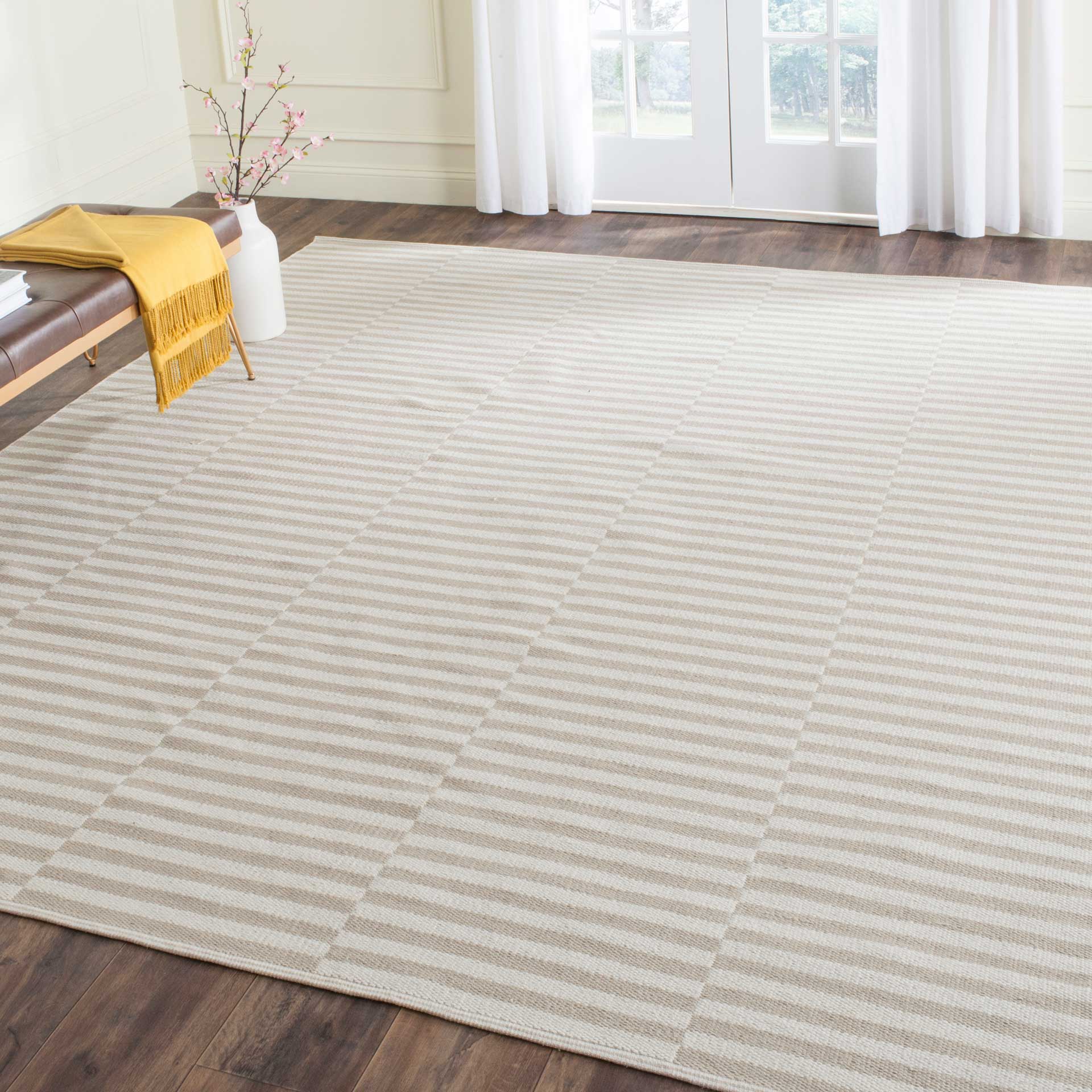 Montauk Checker Ivory/Light Gray Area Rug - Image 5