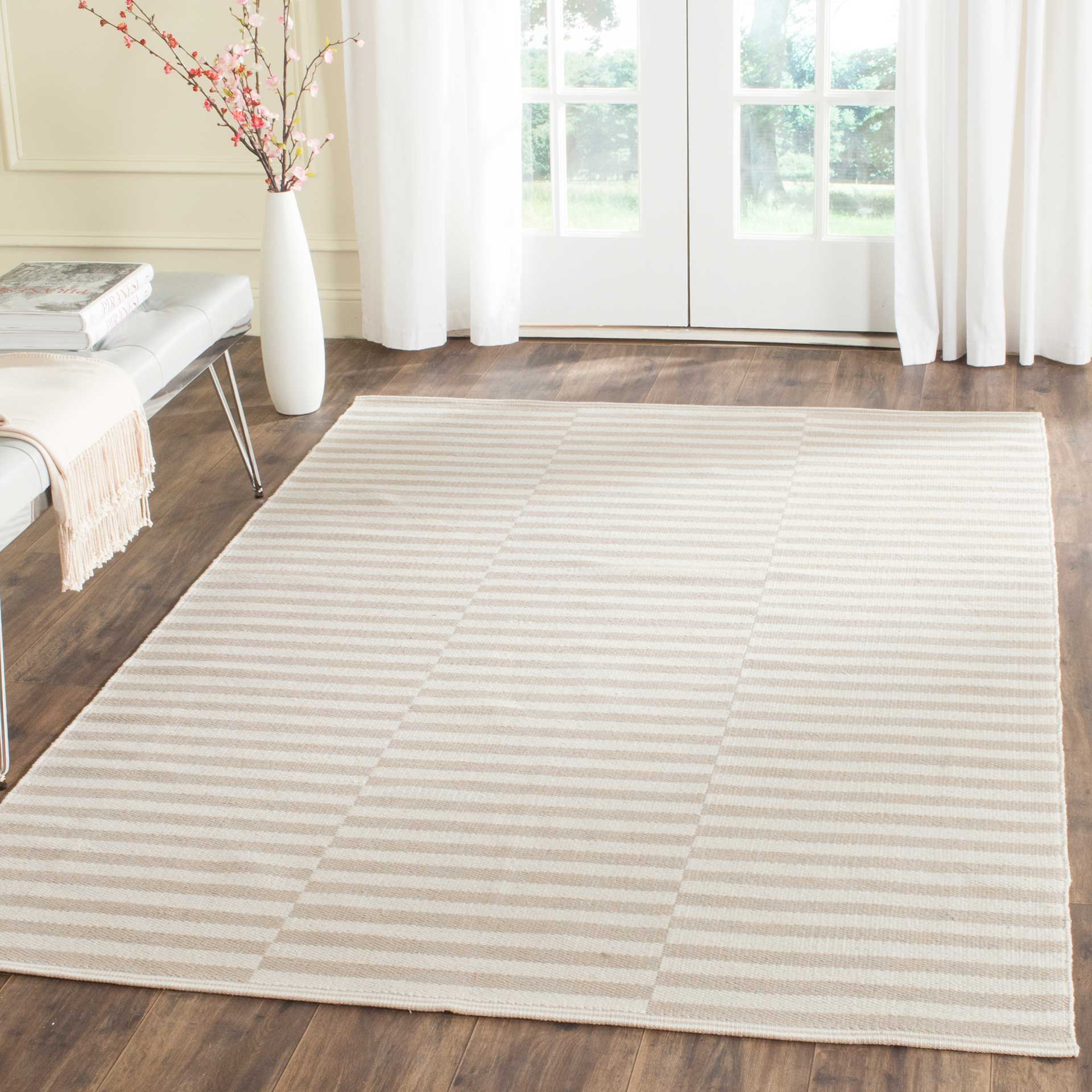 Montauk Checker Ivory/Light Gray Area Rug - Image 6