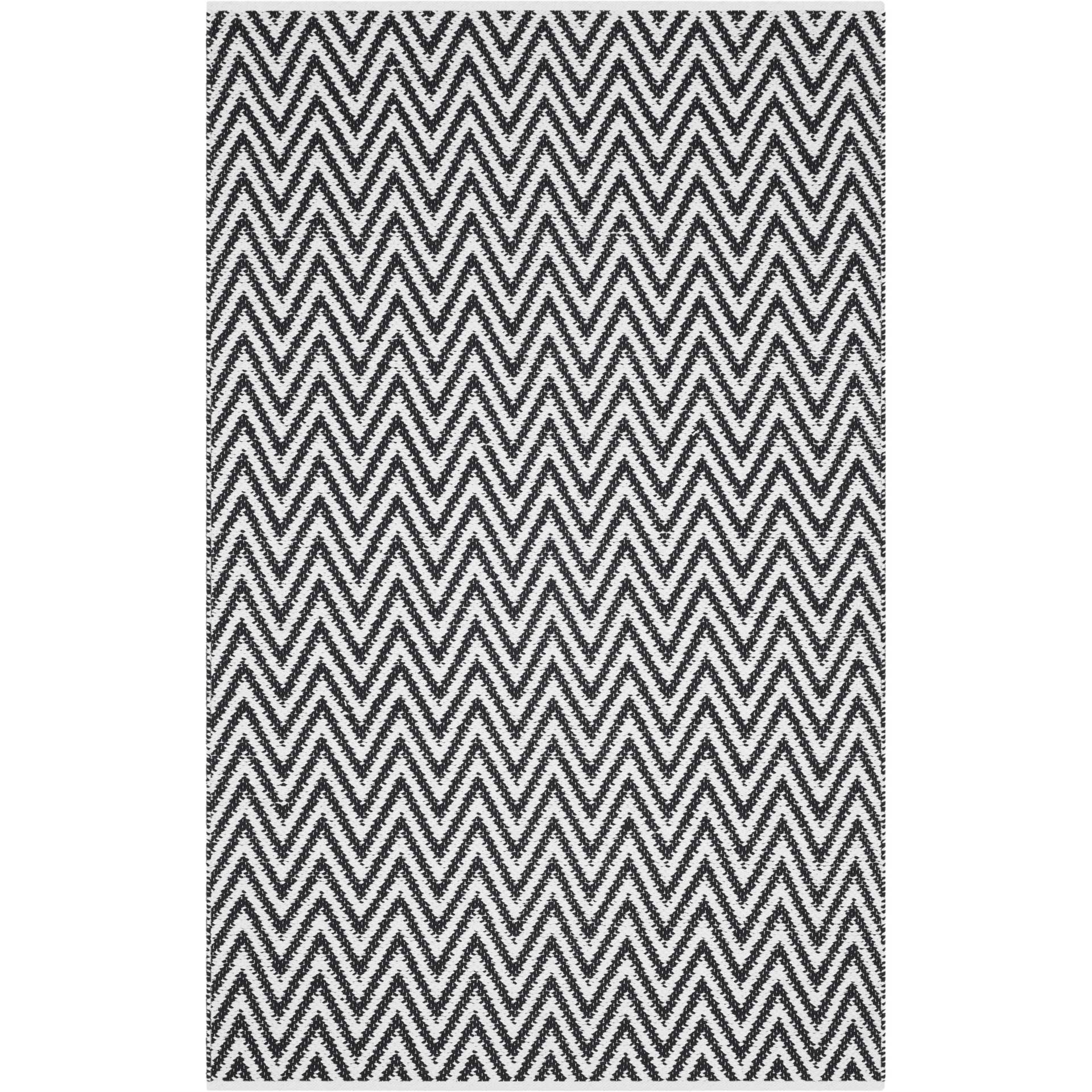 Montauk Chevron Black/Ivory Area Rug - Image 2