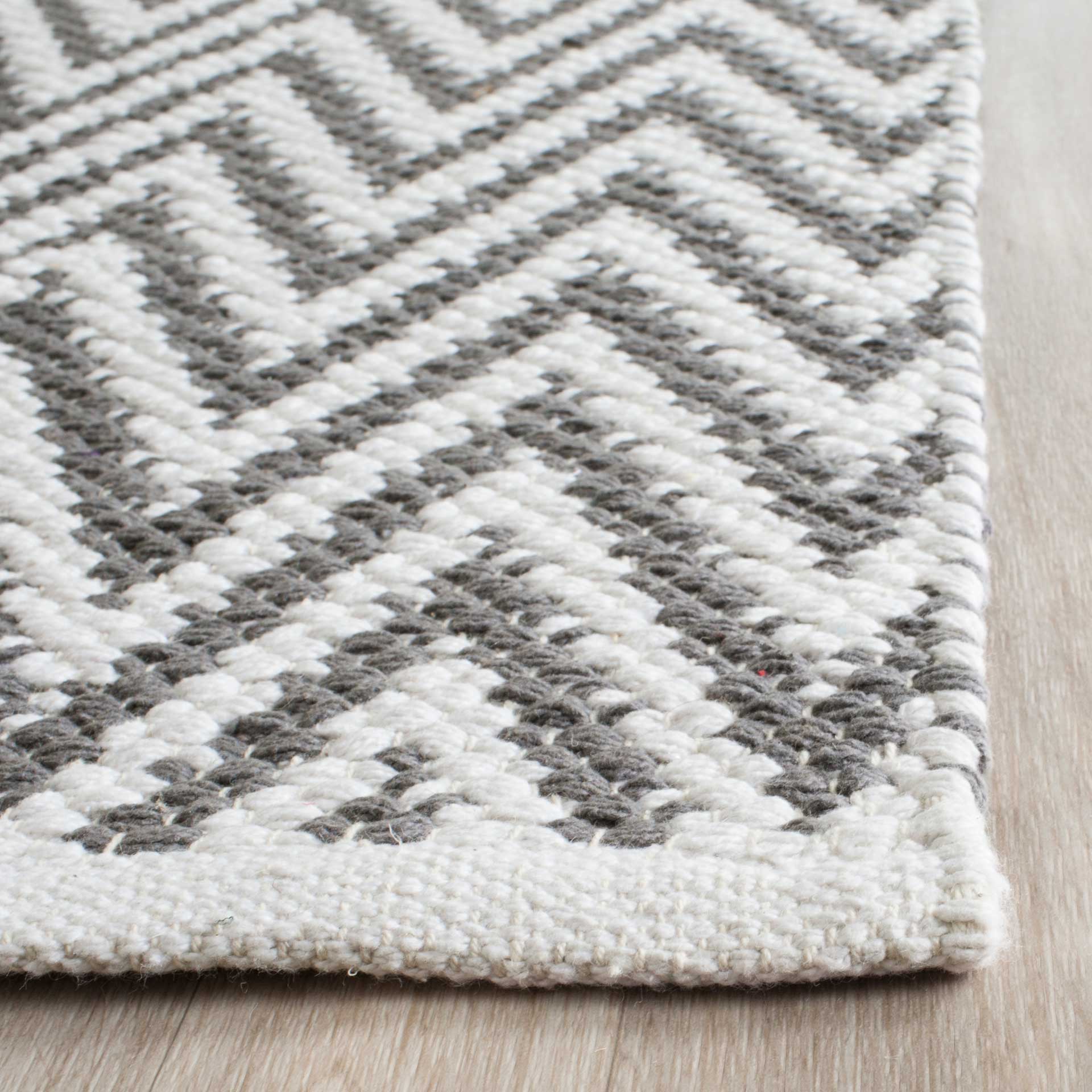 Montauk Chevron Gray/Ivory Runner Rug - Image 2