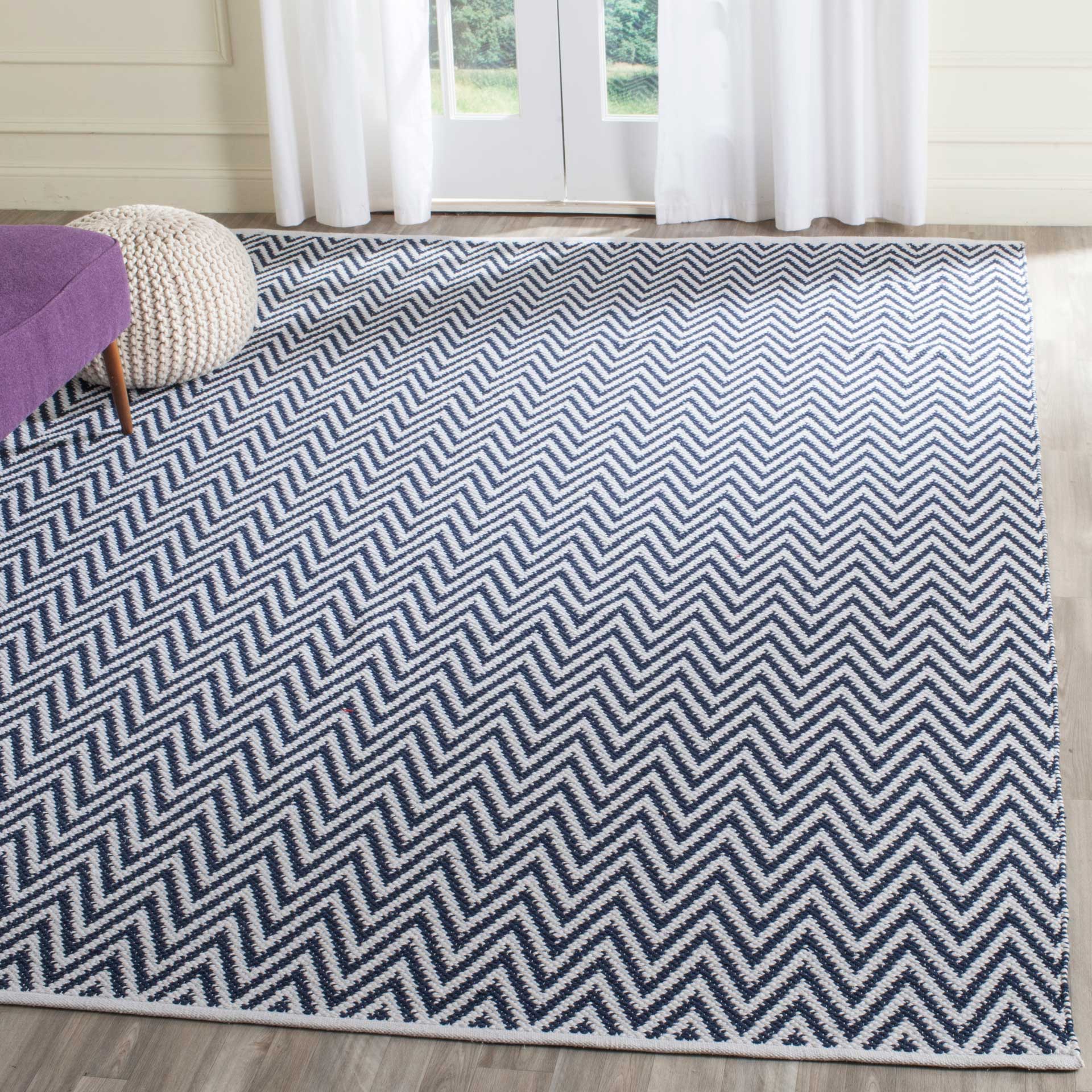 Montauk Chevron Navy/Ivory Area Rug - Image 6